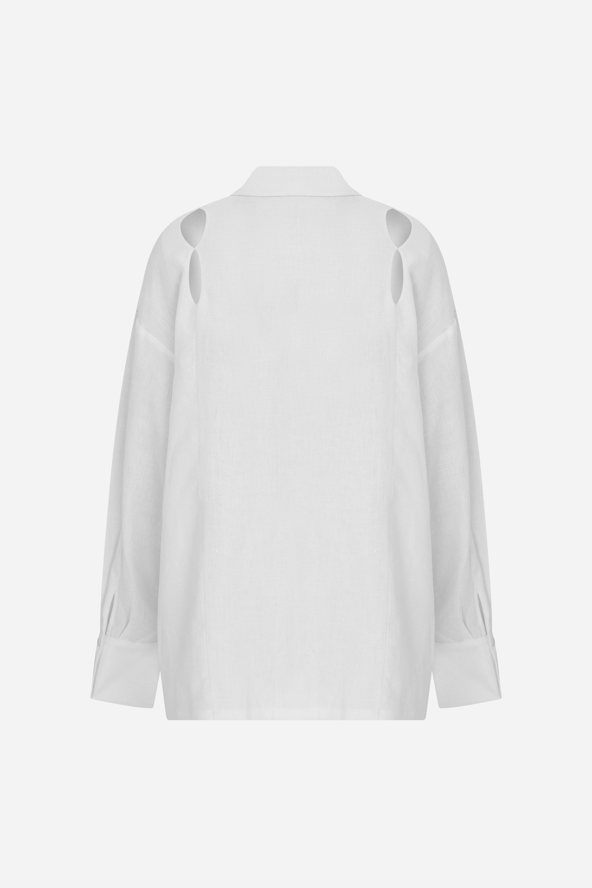 Alda - Linen Shirt With Cut Out Details