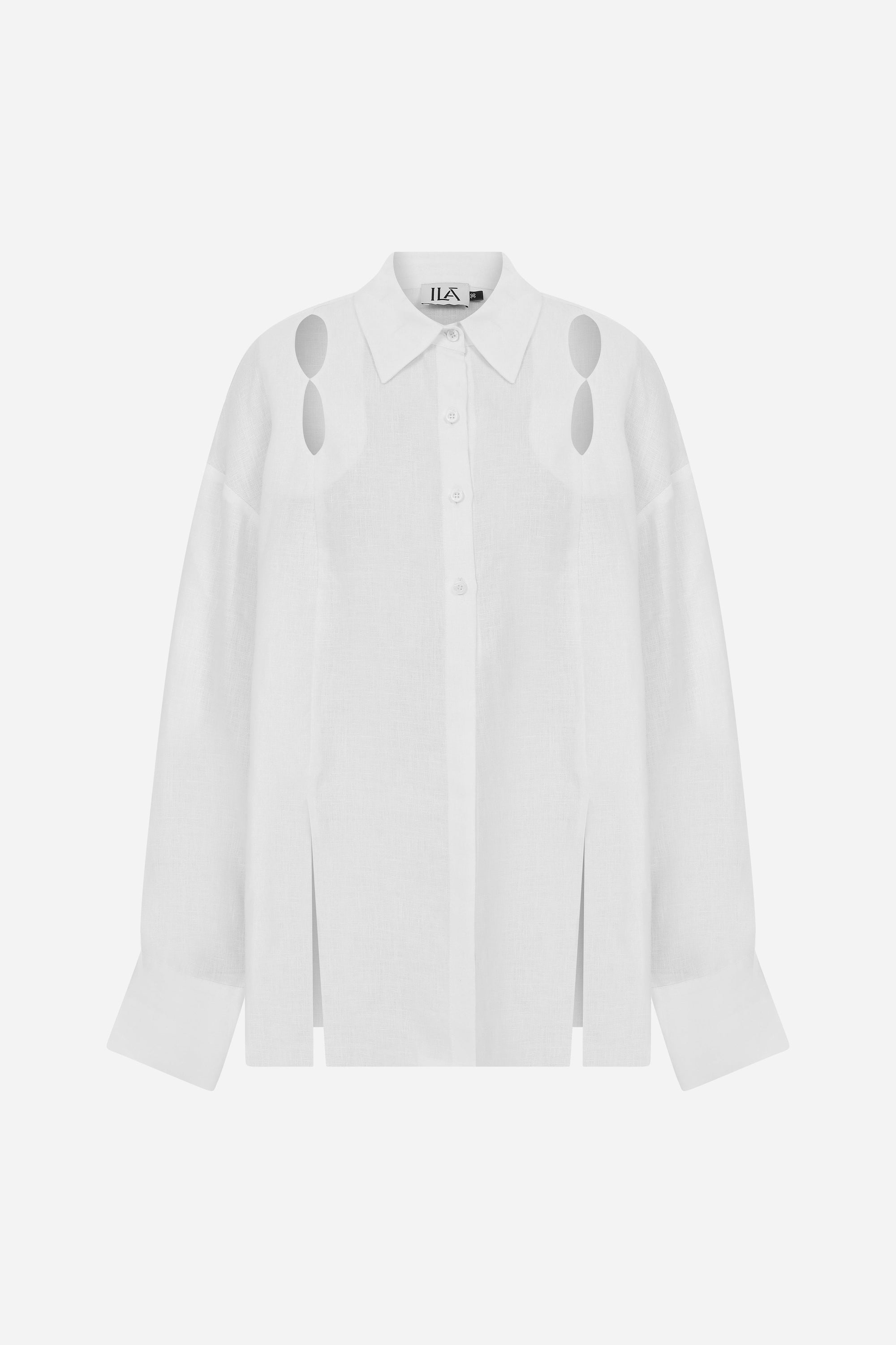 Alda - Linen Shirt With Cut Out Details