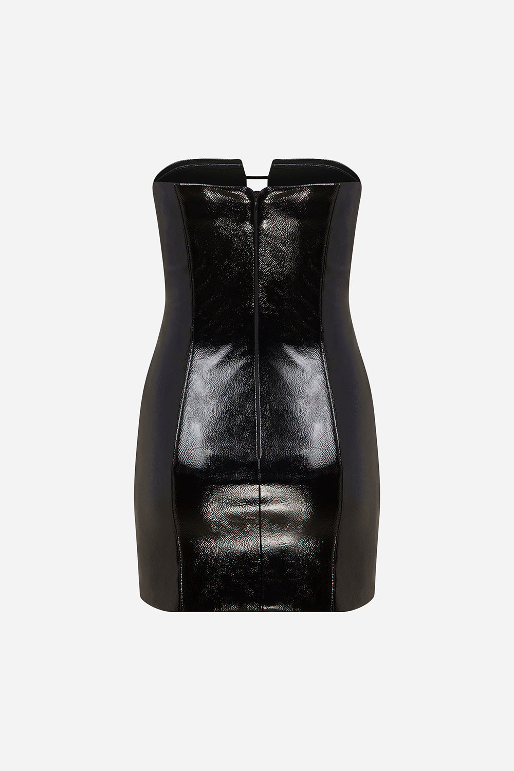 Chloe - Strapless 3 - String Detailed Mini Leather Dress