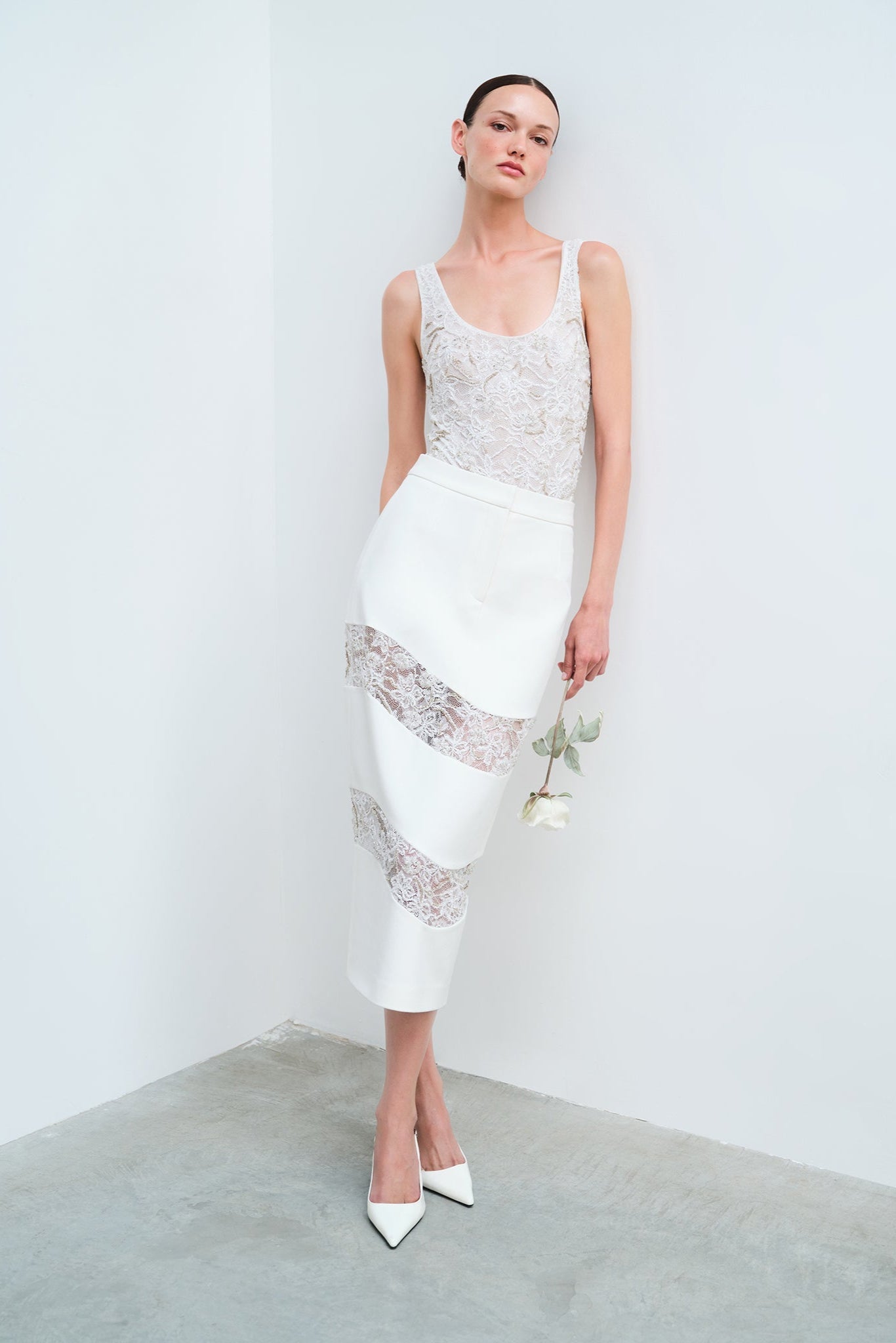 Ellie - U Neck Hand-Embroidered Lace Body