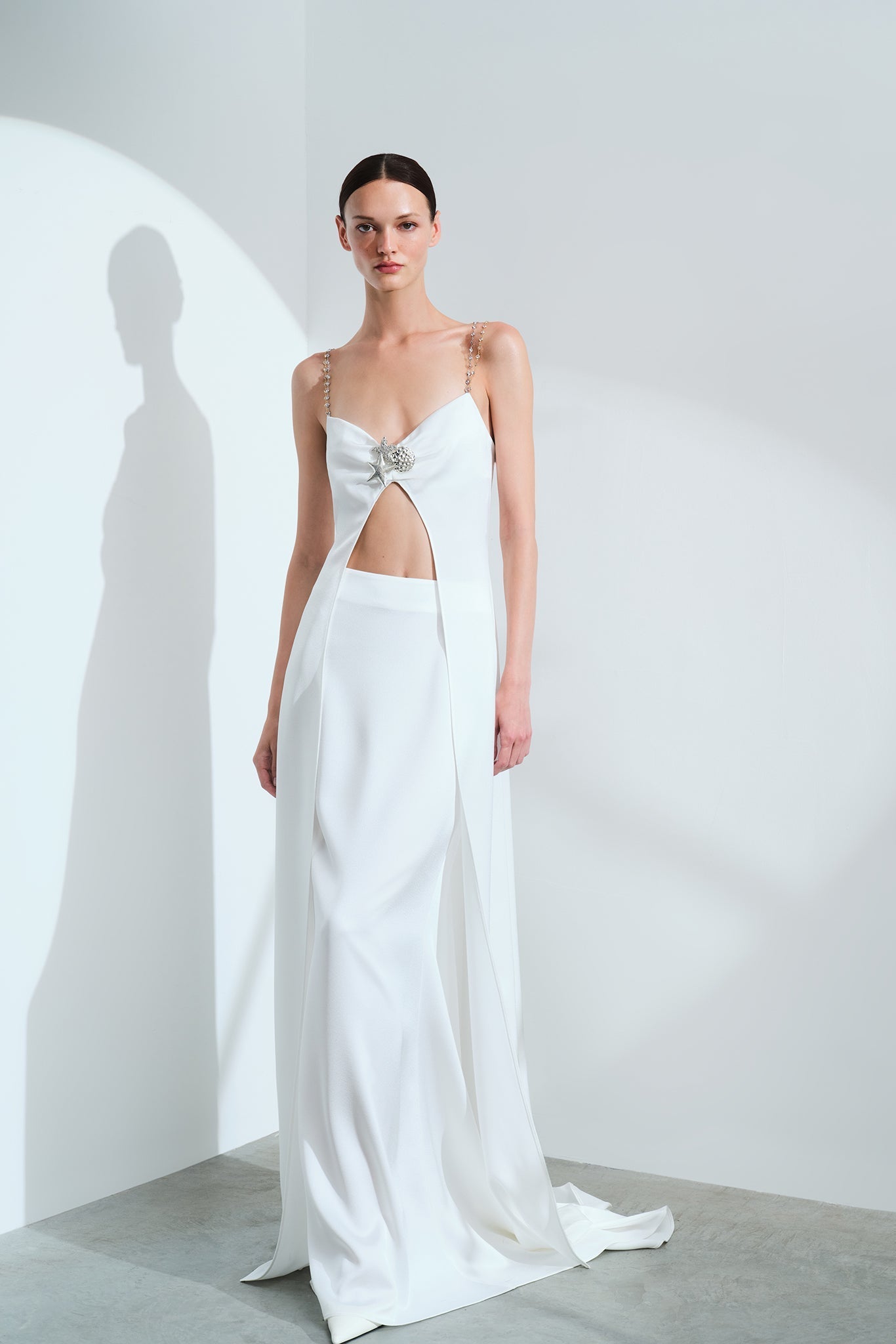 Liya - Satin Maxi Skirt with Train