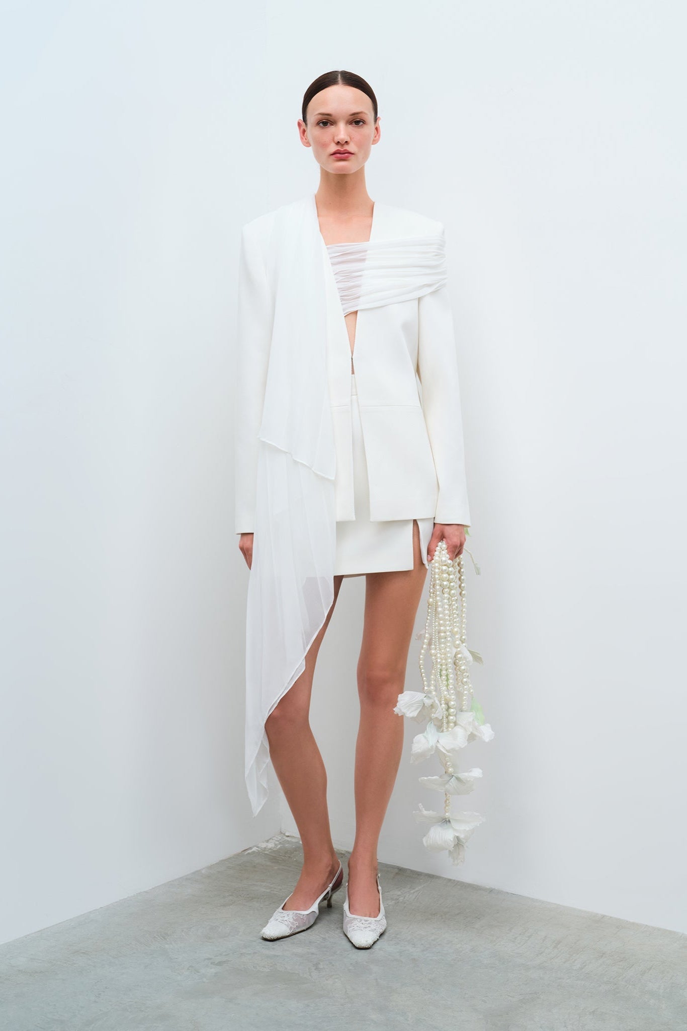 Olly - Oversized Blazer with Chiffon Detail