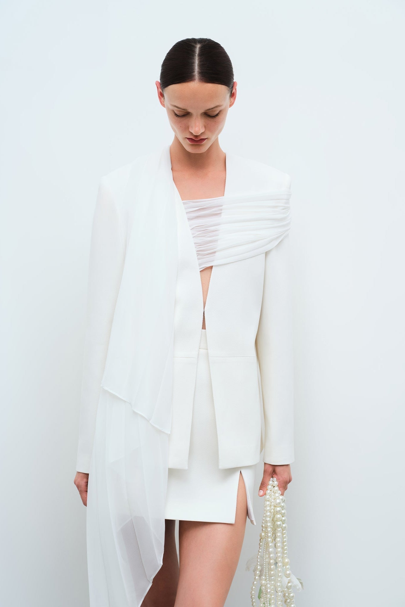 Olly - Oversized Blazer with Chiffon Detail