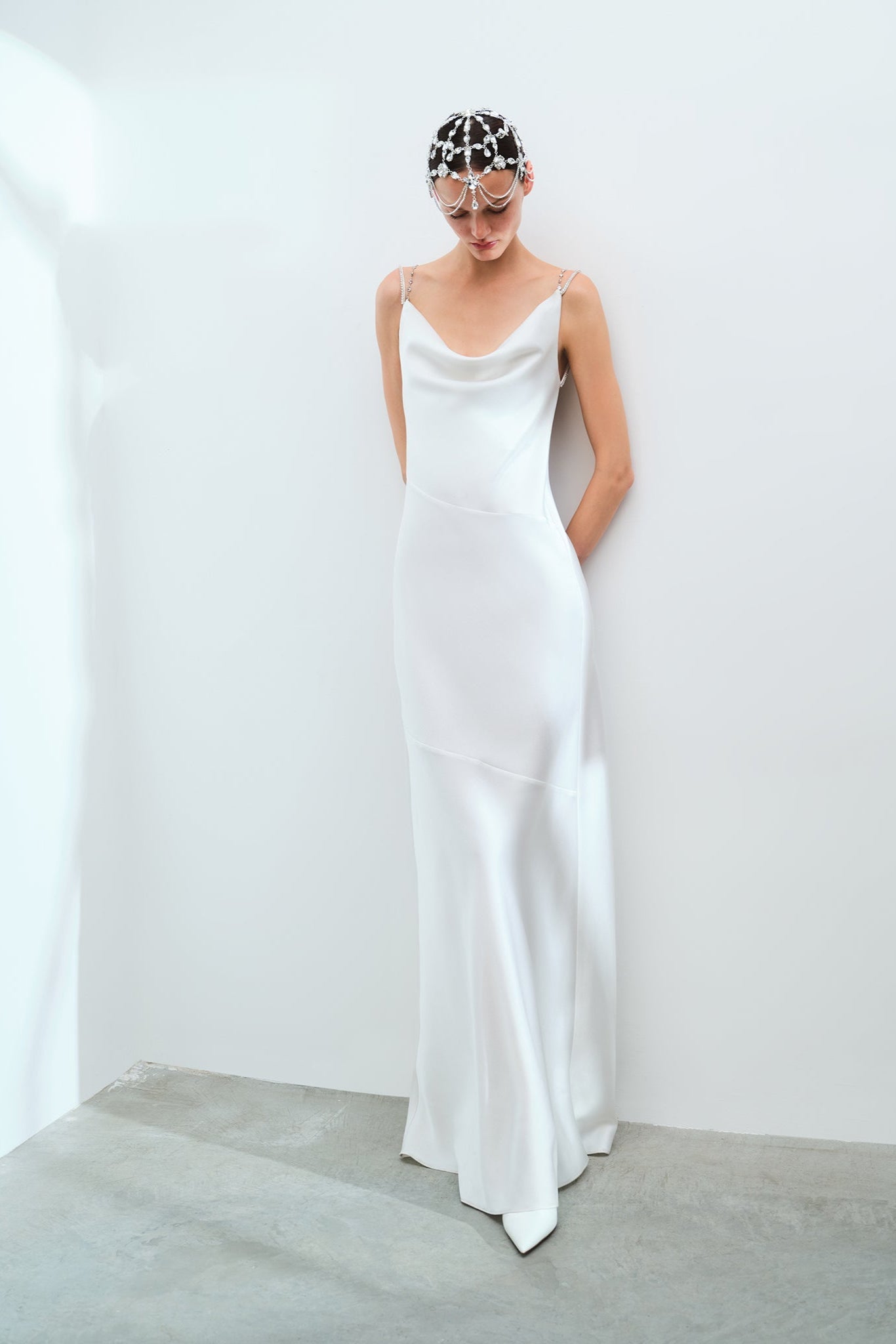 Vela - Cowl Neck Satin Maxi Dress