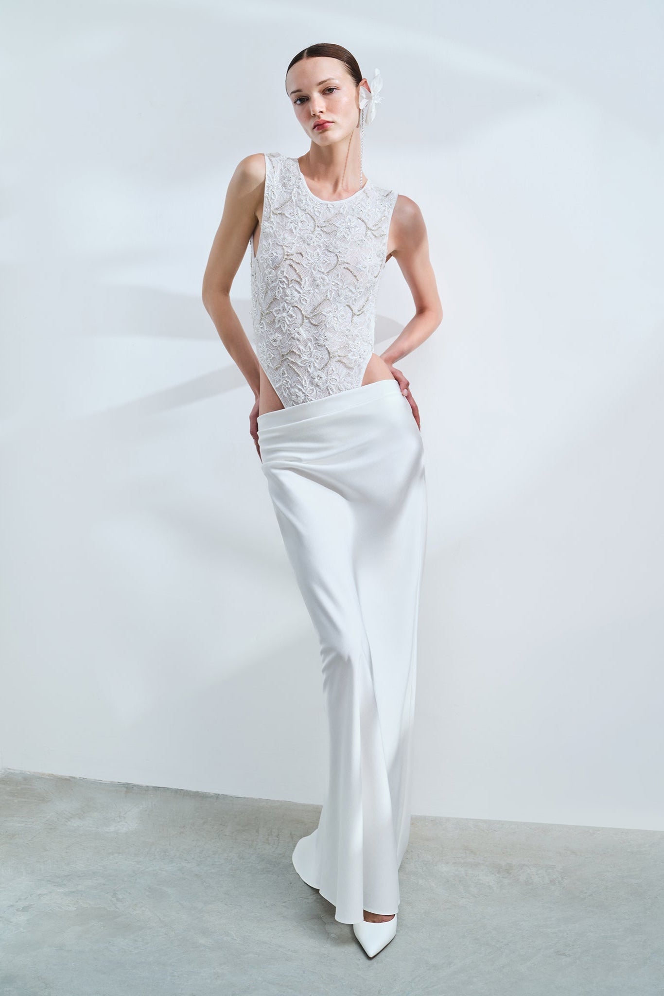 Ruby - Pleated Detail Maxi Bias Skirt