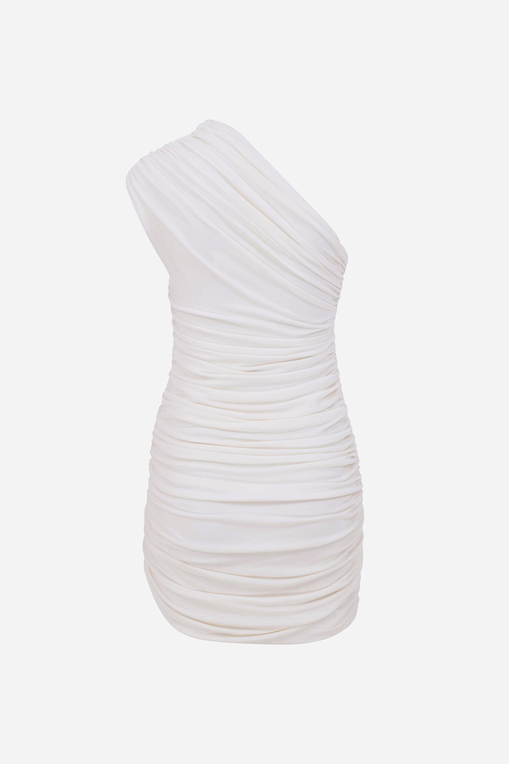 Teresa - Drapped Detailed One Shoulder Mini Jersey Dress