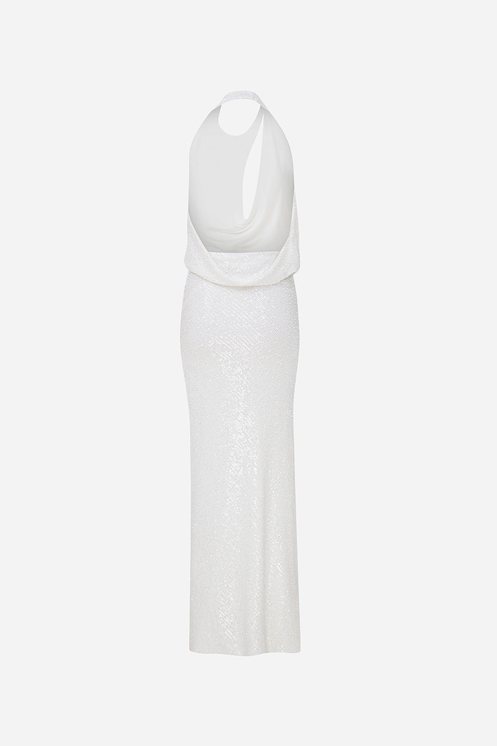 Anya - Crowl Neck Cut Out Detailed Maxi Sequin Dress