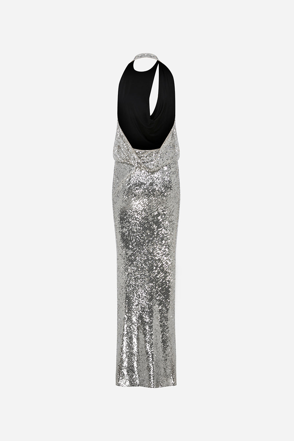 Lone - Cowl Neck Cut Out Detailed Sequin Maxi Dress