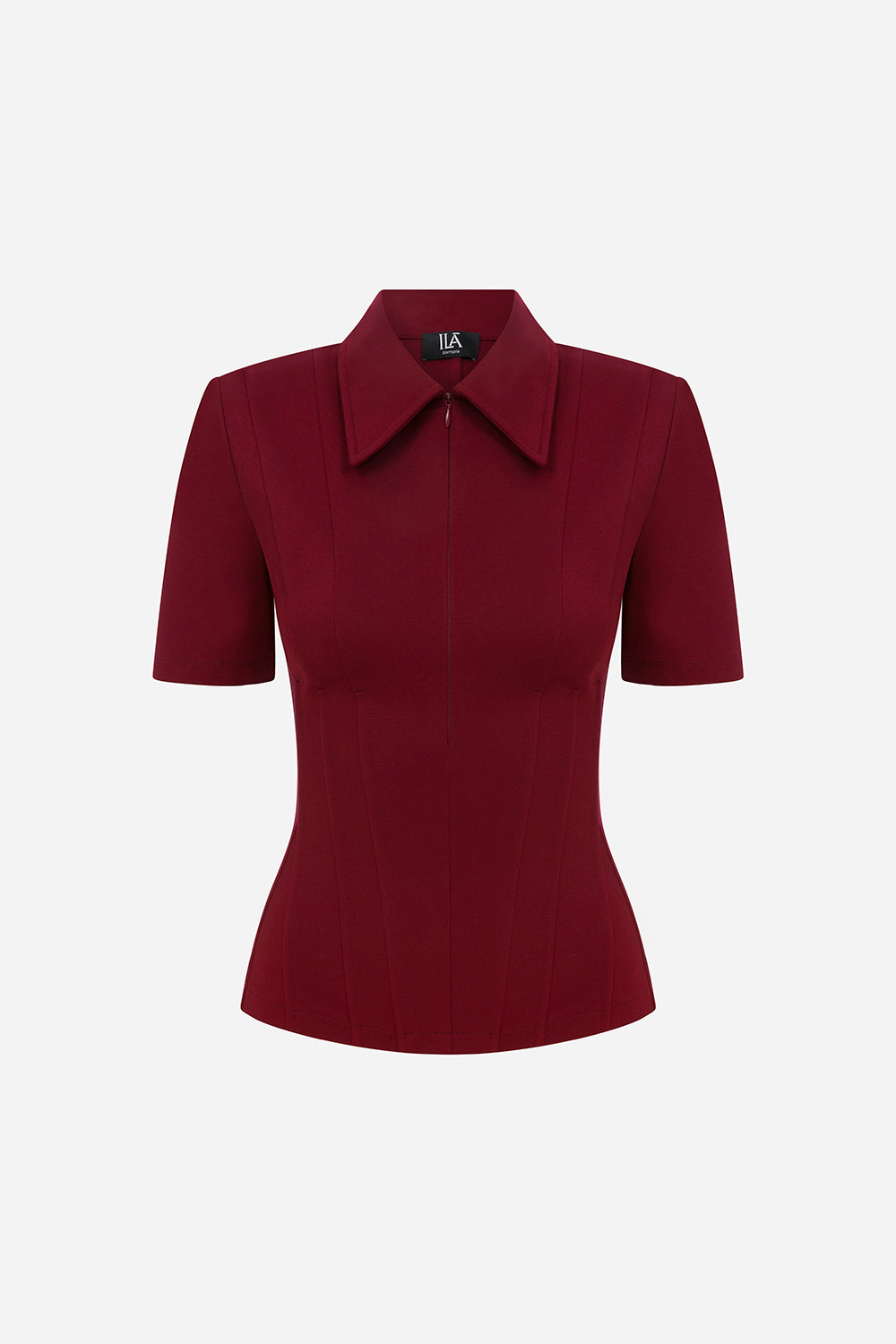 Kate - Polo Neck Corset Detailed T-Shirt