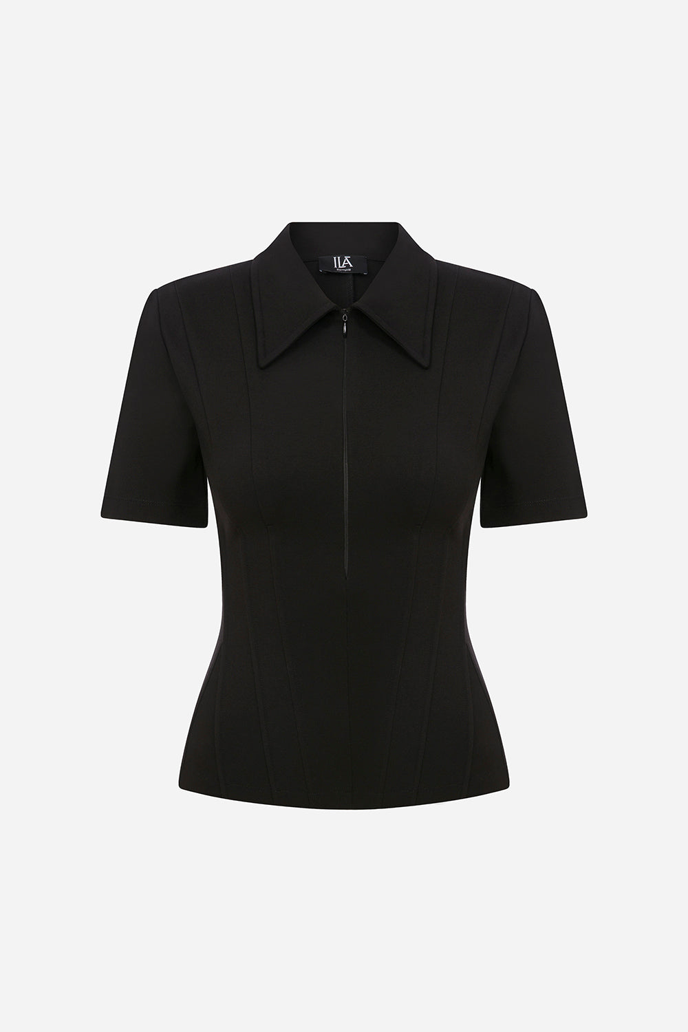 Kate - Polo Neck Corset Detailed T-Shirt