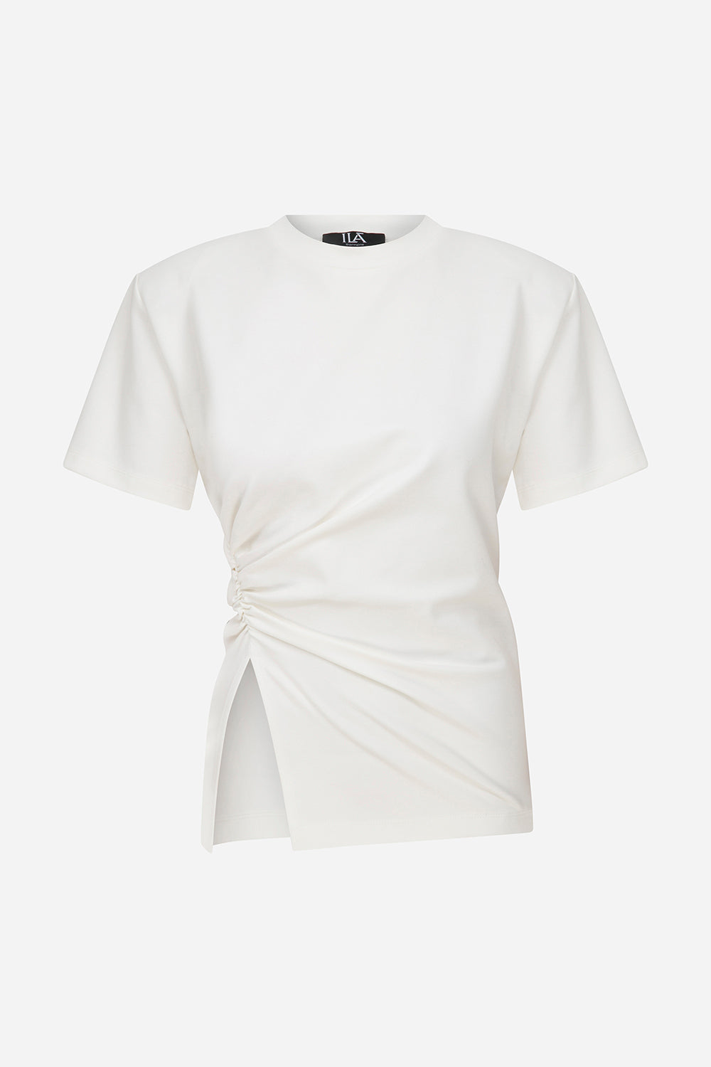 Lilia - Draped T-Shirt With Shoulder Pads