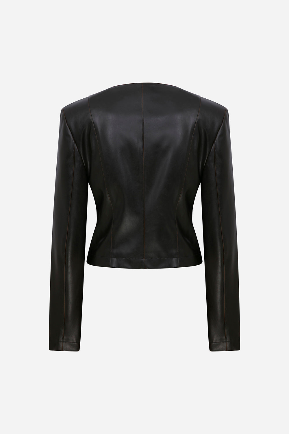 Lara - Zipper Detailed Leather Jacket