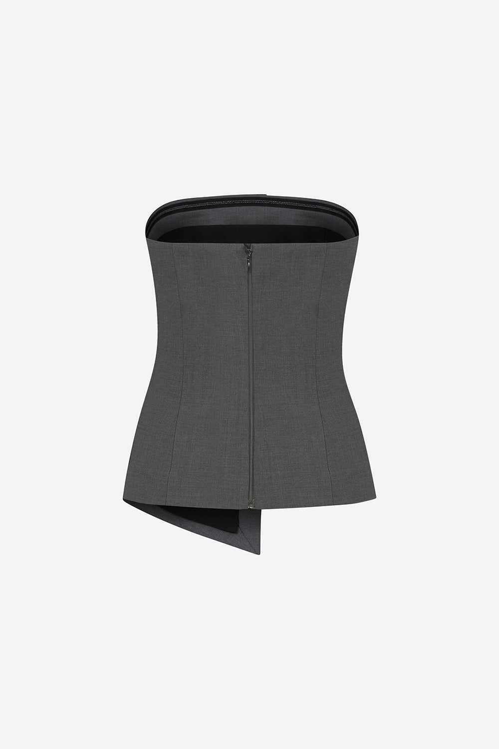 Eve - Strapless Wool Top With Button Detail