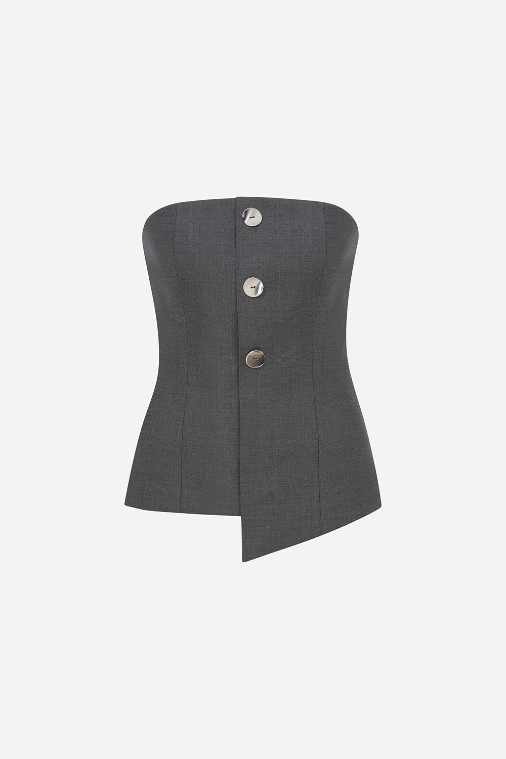 Eve - Strapless Wool Top With Button Detail