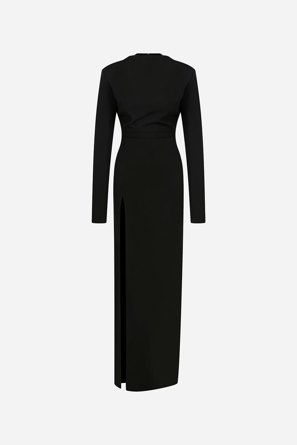 Noemie - Long Sleeve Dress with Front Slit Detail