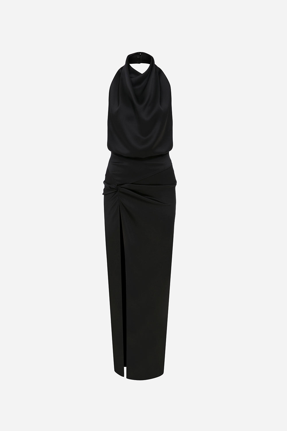 Alina - Satin Maxi Dress With Twist Detail