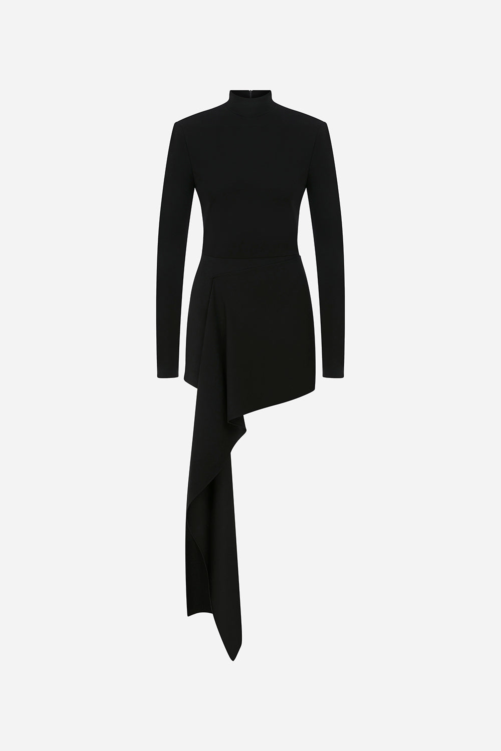 Rosa - Turtle Neck Dress with Assymetrical Detail