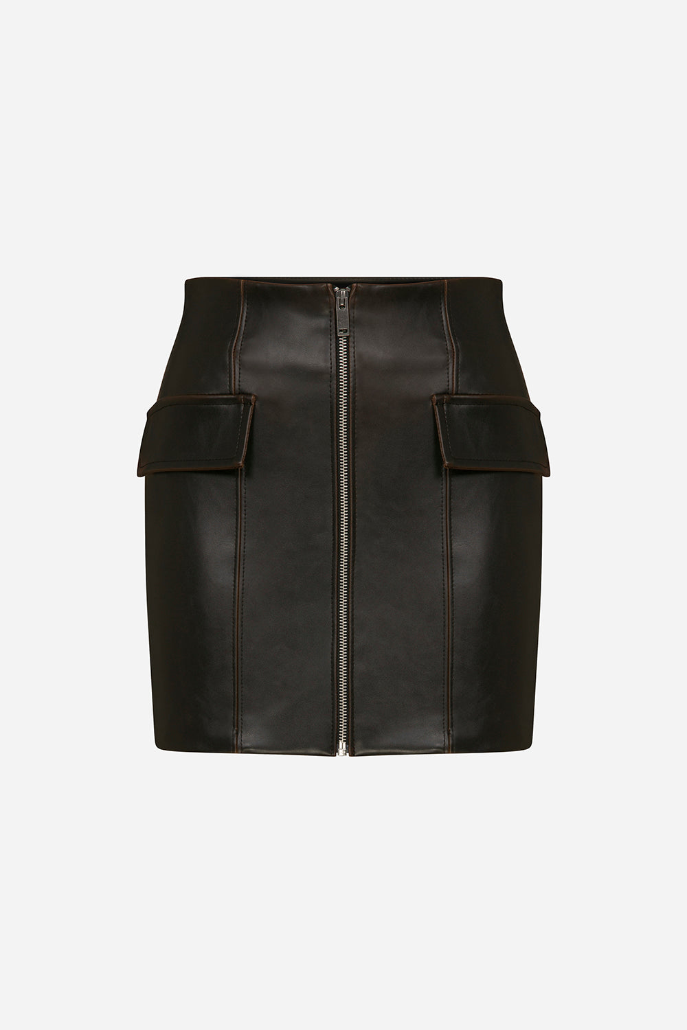 Elise - Leather Mini Skirt with Big Pockets