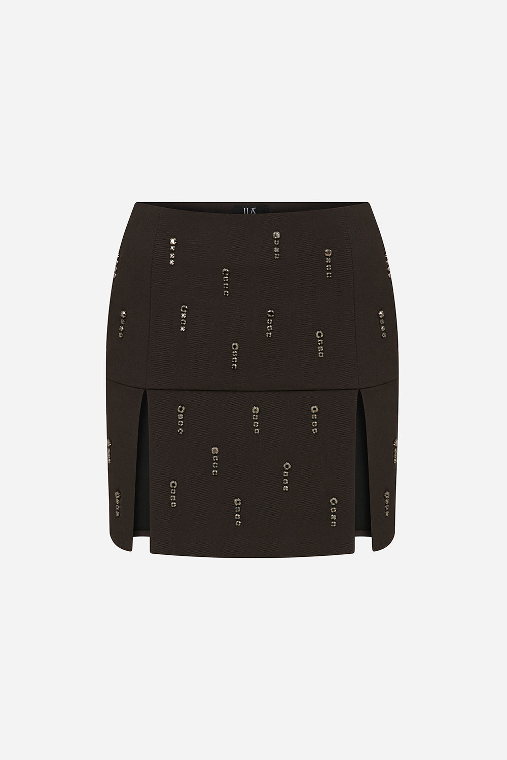 Siena - Embellished Mini Skirt with Front Slit