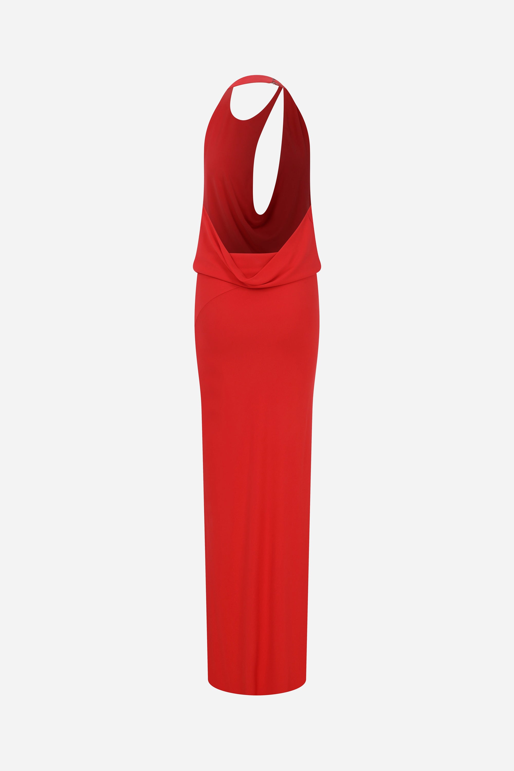 Anya - Cowl Neck Maxi Jersey Dress with Cut-Outs