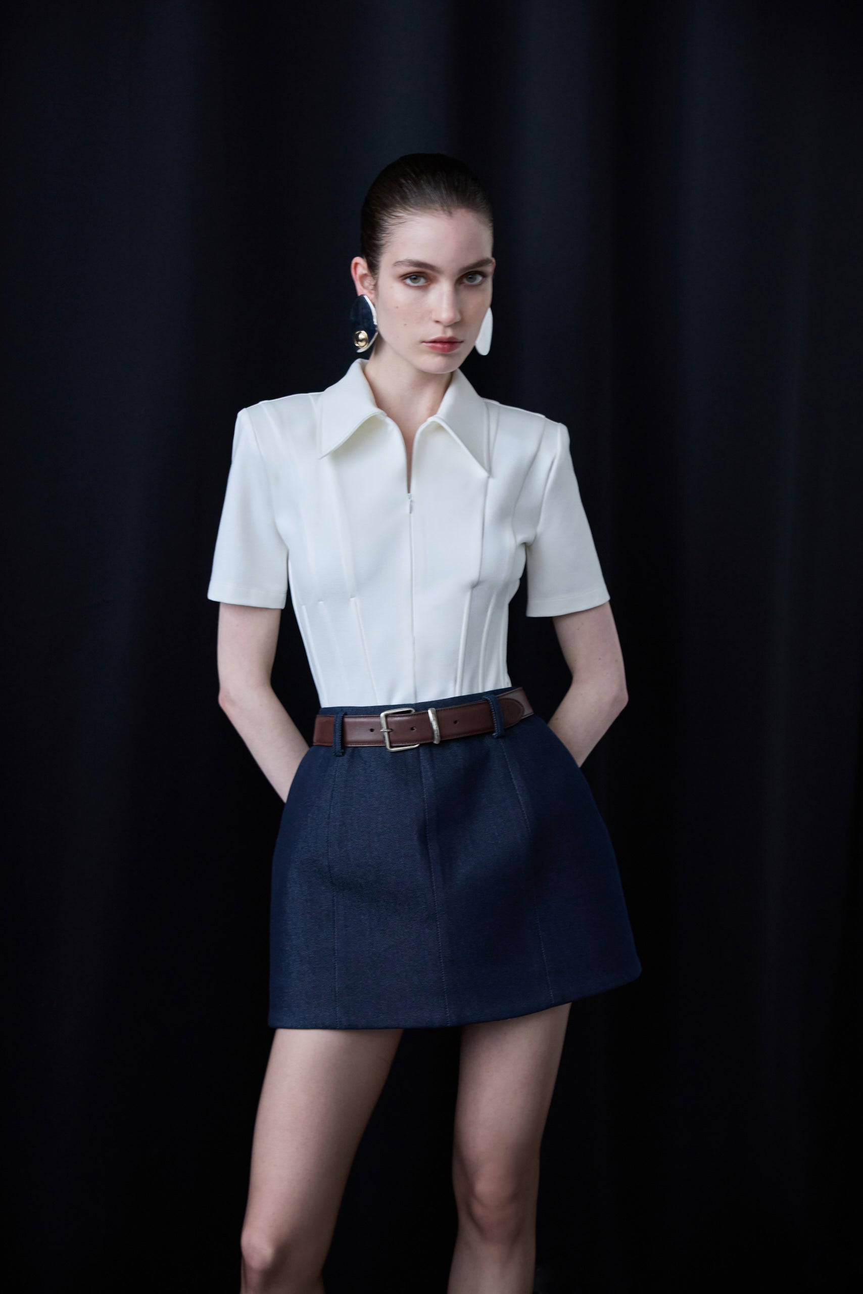 Jane - Constructed Mini Denim Skirt
