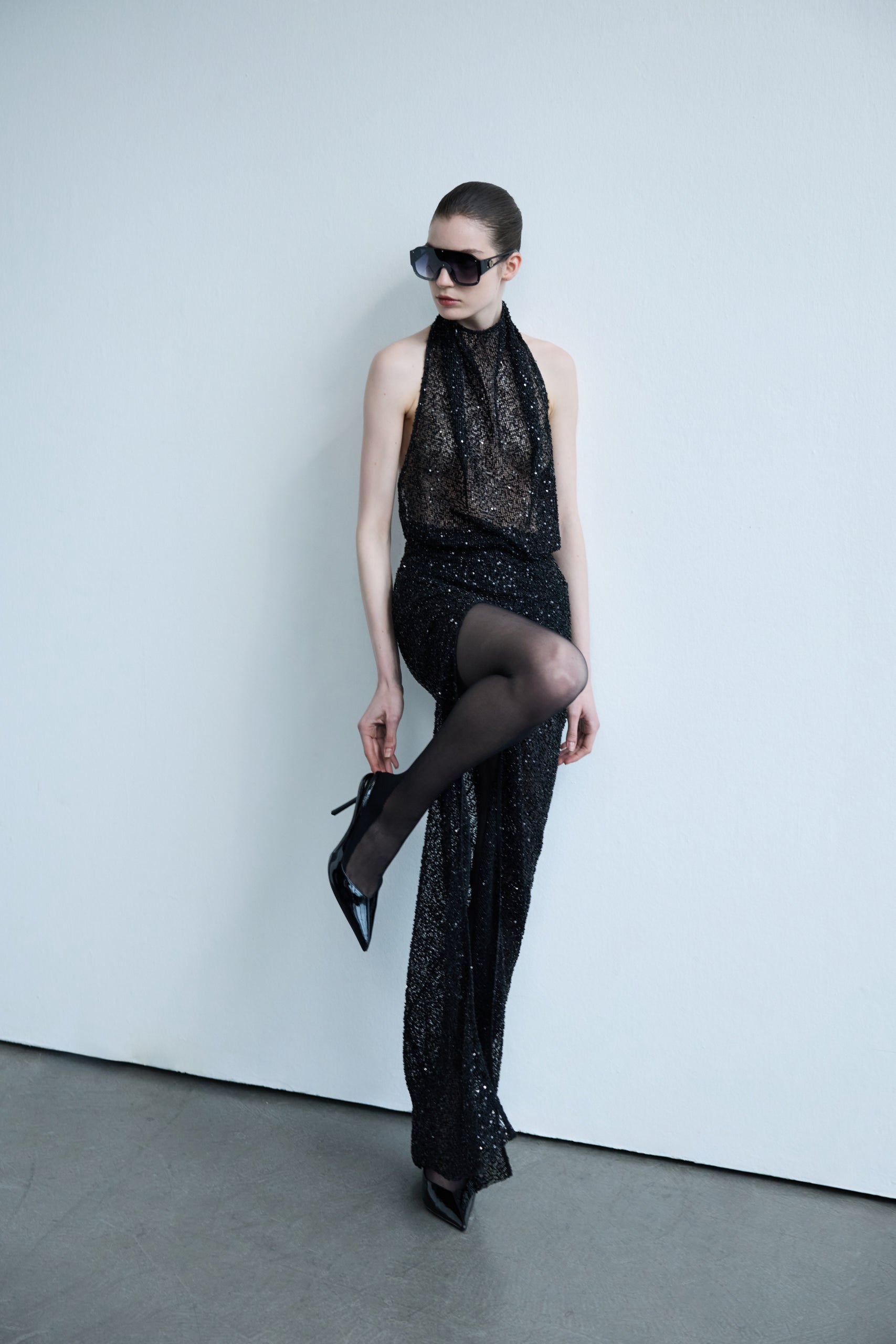 Diana - Sequin Maxi Dress with Twist Detail