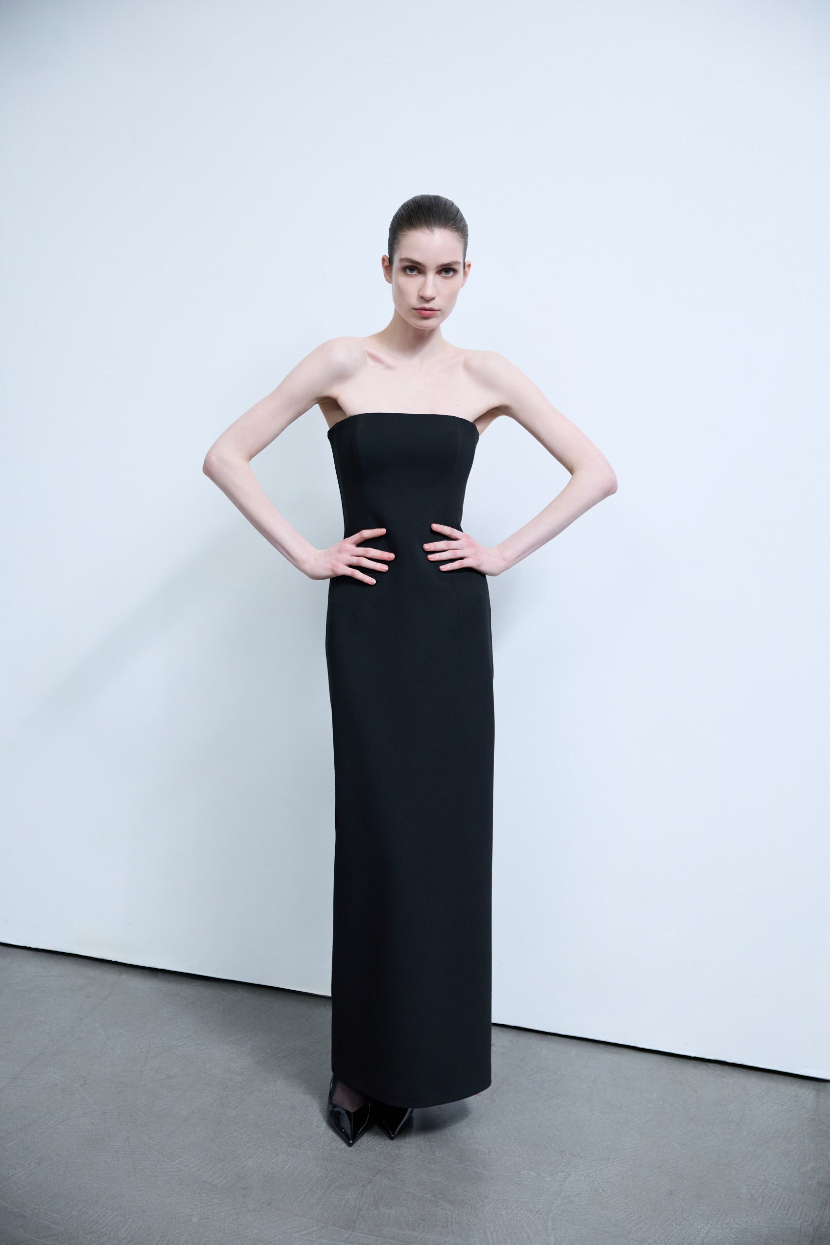 Camille - Strapless Tuxedo Maxi Dress