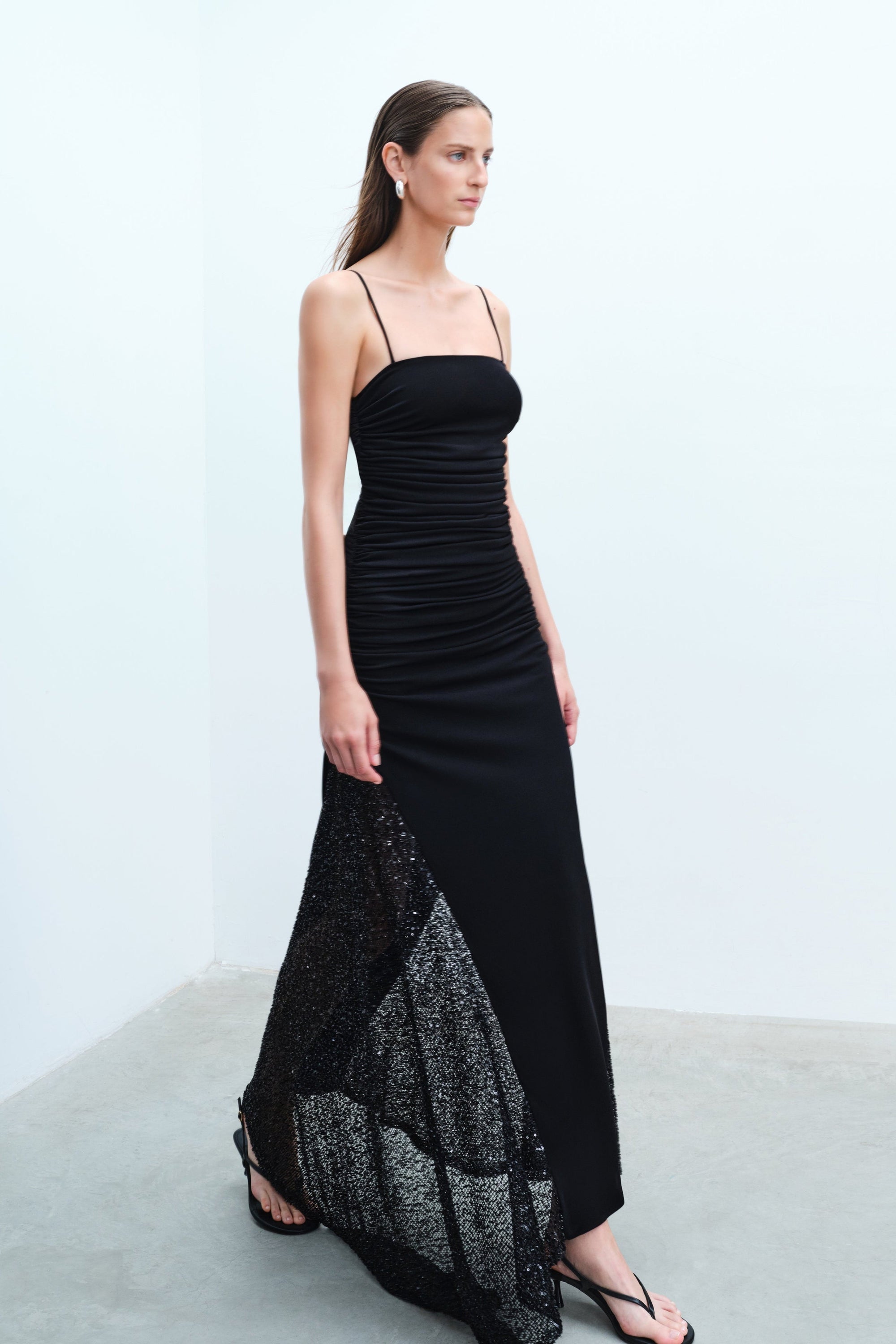 Elle - Midi Dress With Side Sequin Details