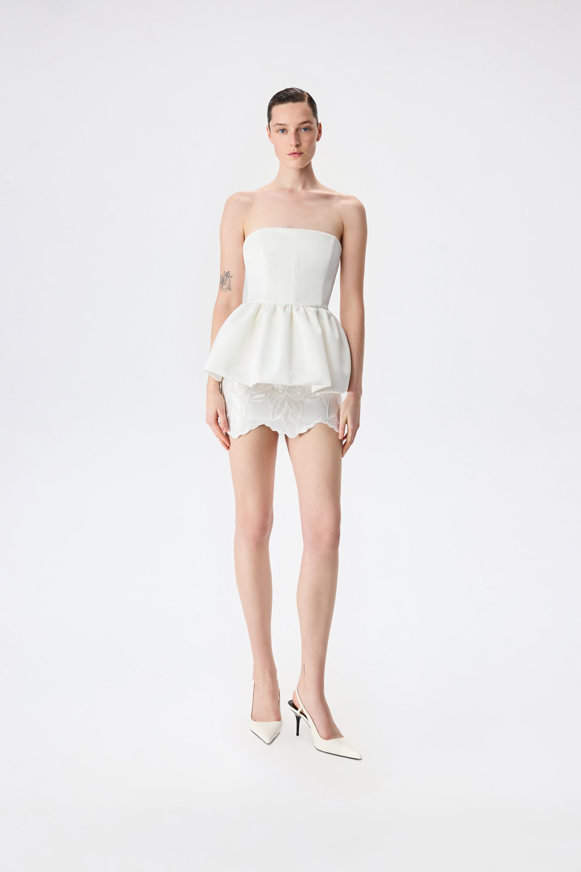 Rosa - Rose Textured Mini Skirt