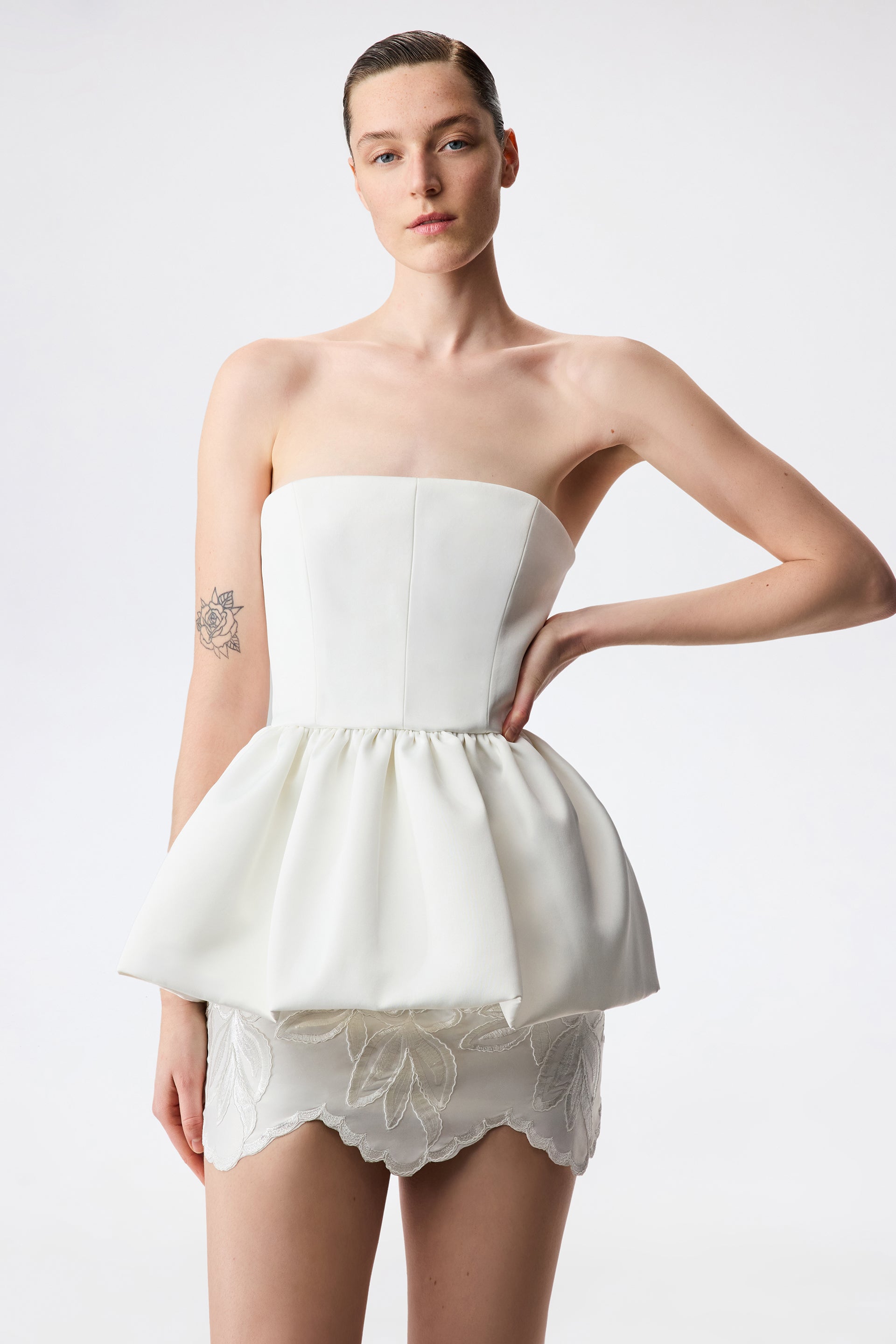 Rosa - Rose Textured Mini Skirt