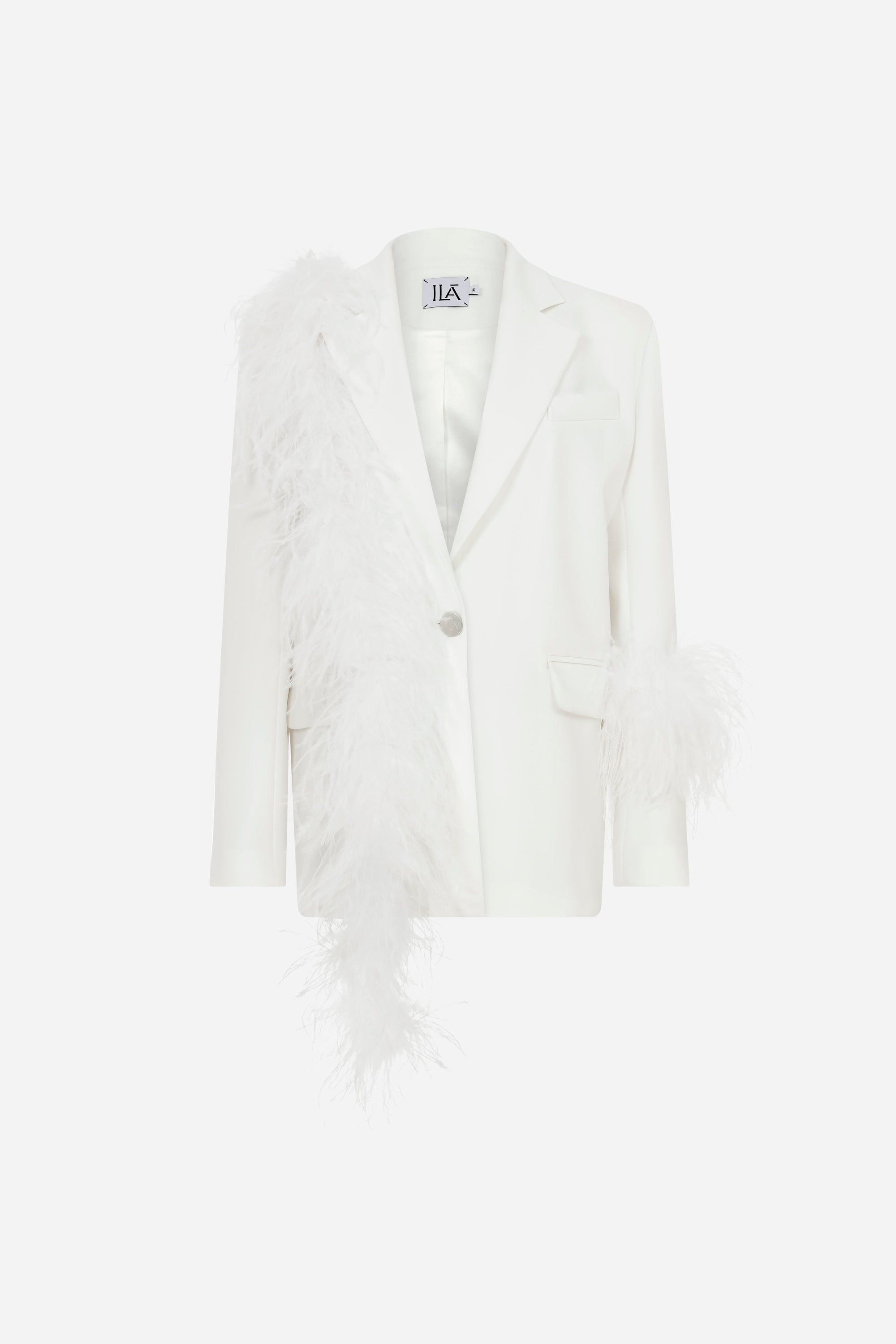 Lily - Oversized Blazer With Feathers