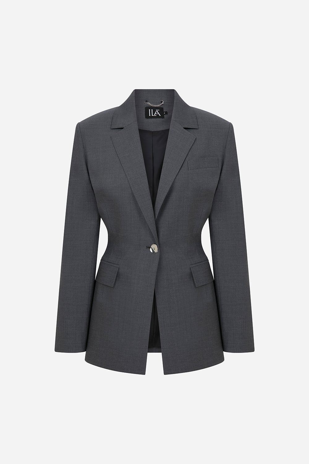 Mono - Constructed Wool Blazer in Grey