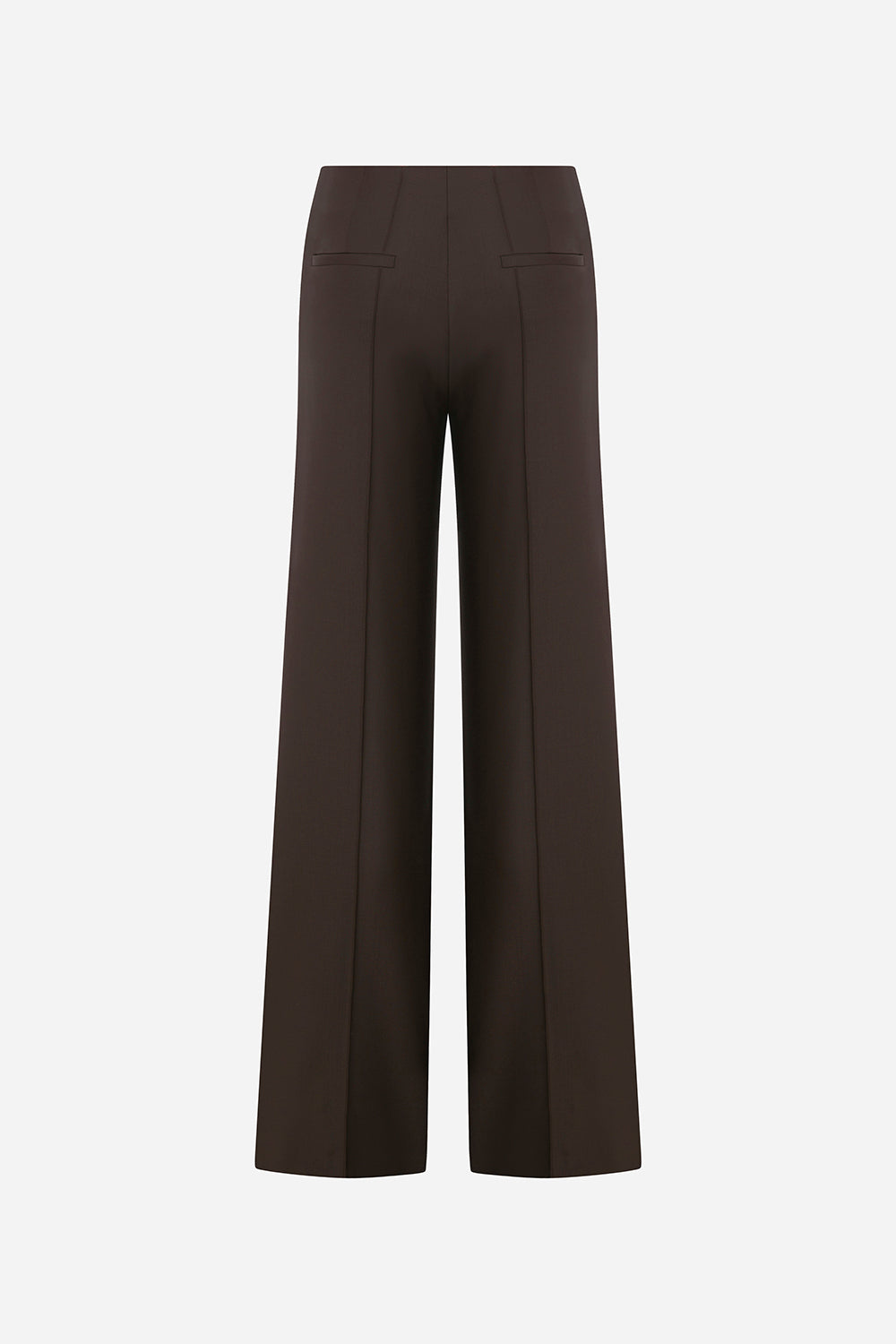 Syvie - Regular Fit Wool Trousers in Brown