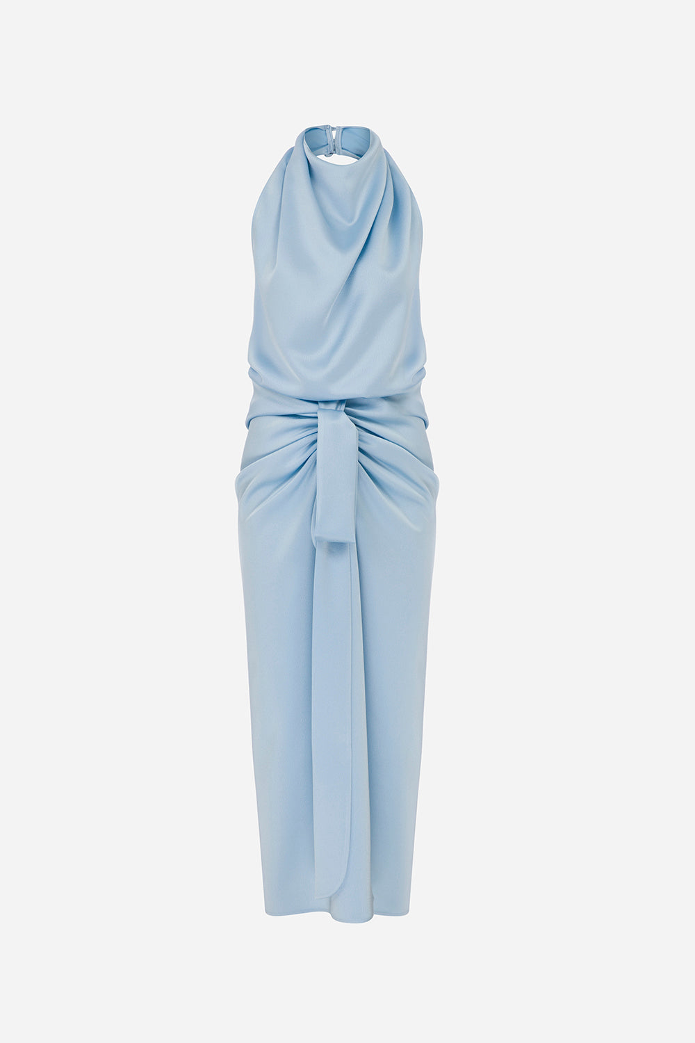 Aries - Satin Midi Dress With Open Back