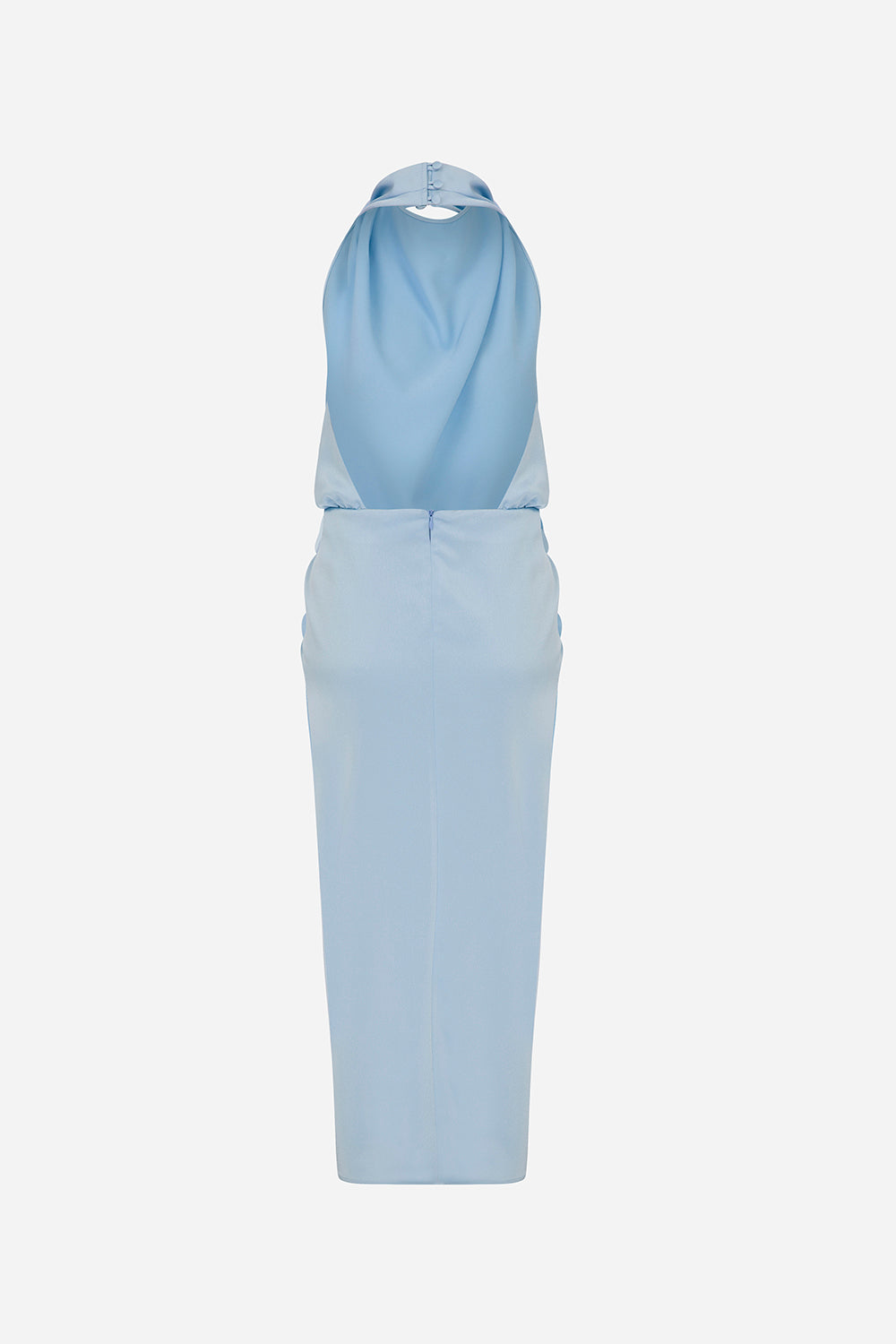 Aries - Satin Midi Dress With Open Back