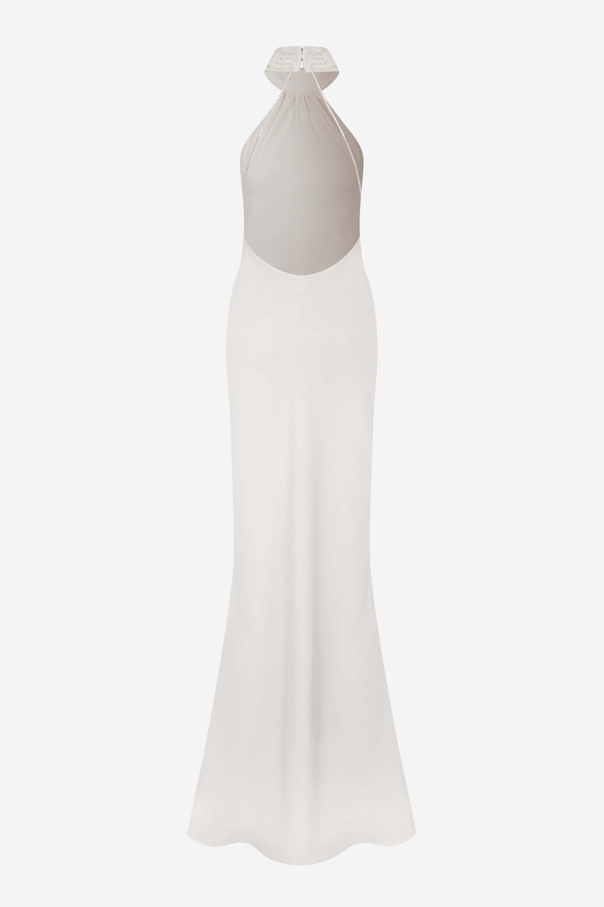 Venus - Choker Detailed Backless Satin Maxi Dress