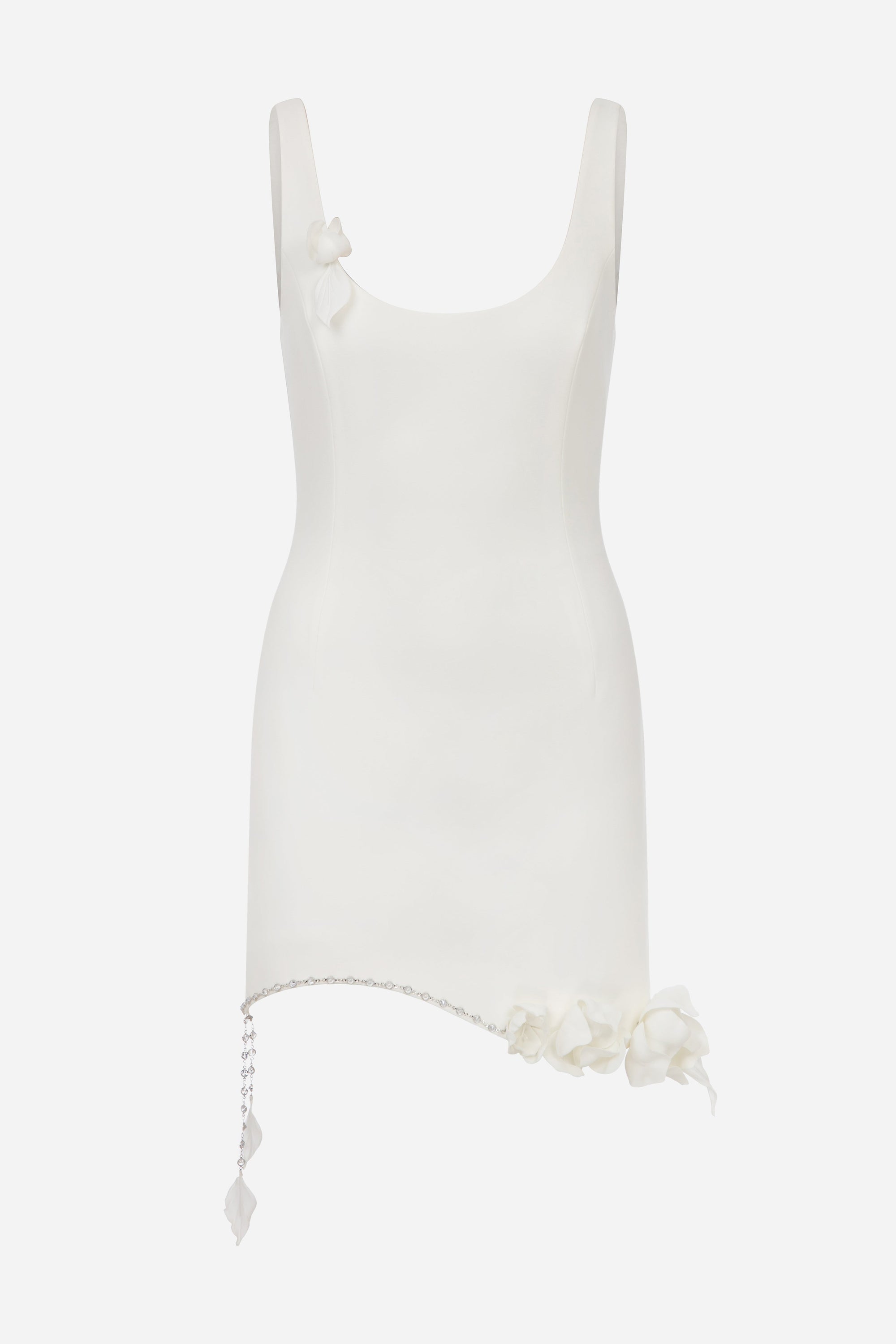 Livi - U-Neck Asymmetric Hem Mini Dress