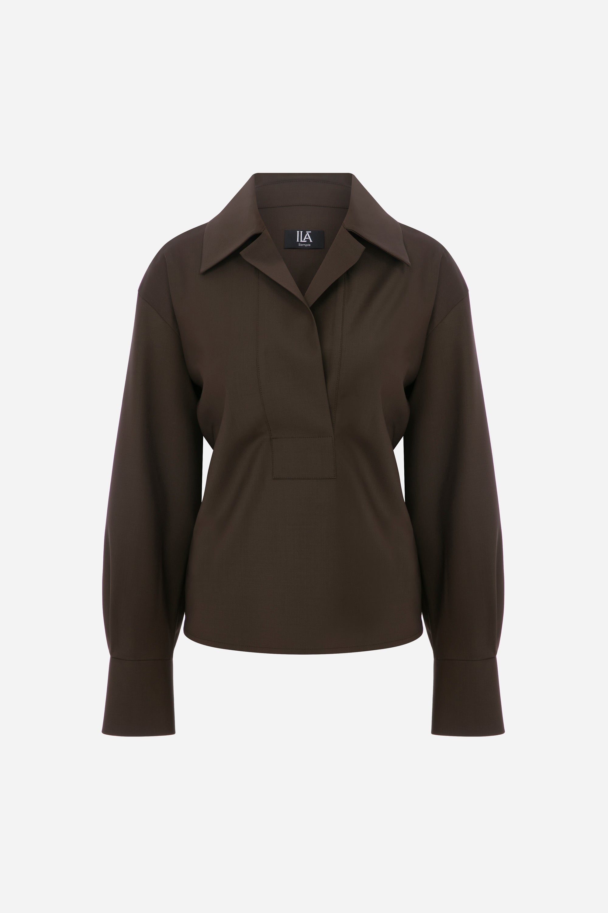 Liane - Wool Shirt in Brown