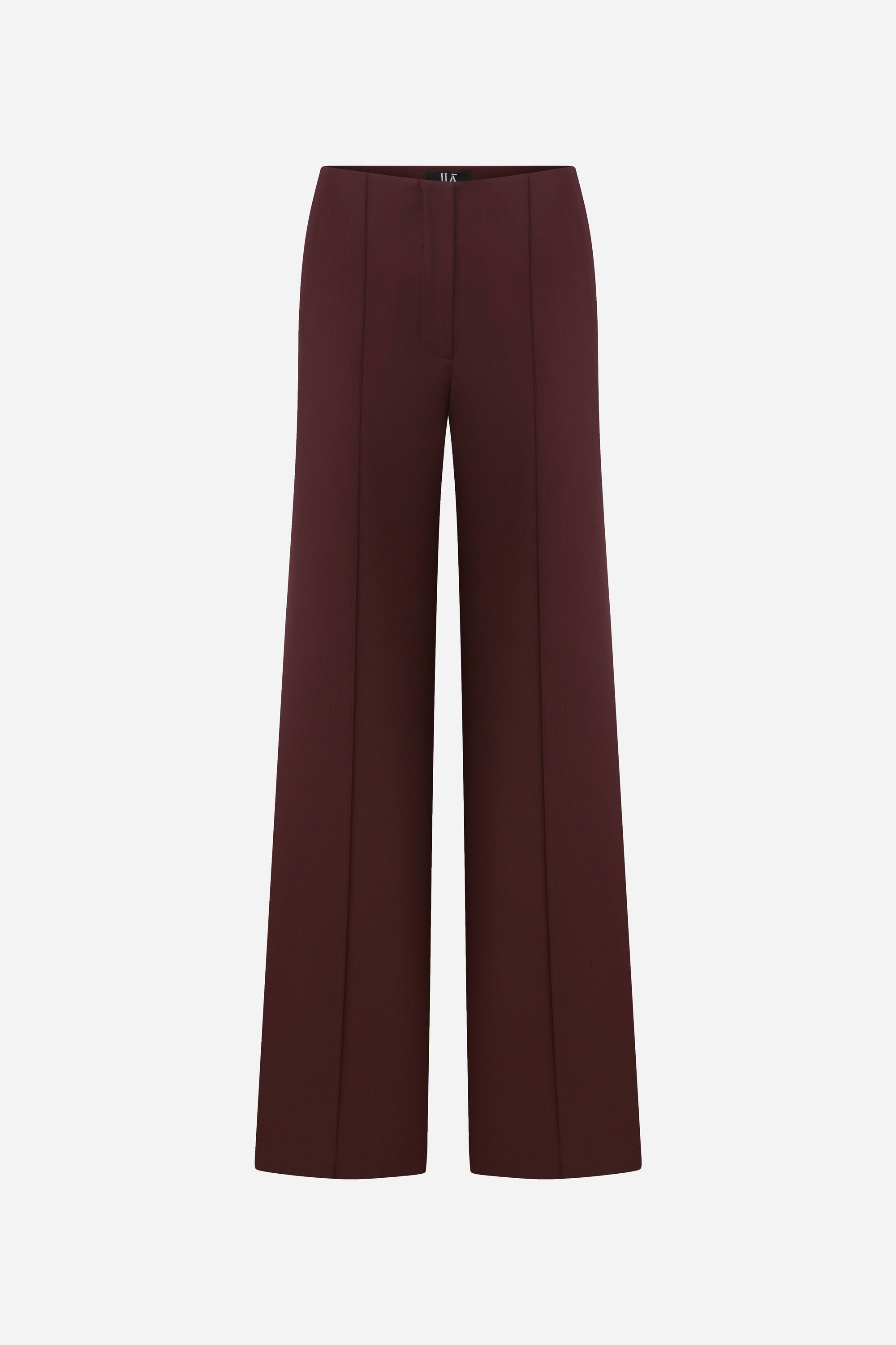 Syvie - Regular Fit Wool Trousers in Burgundy