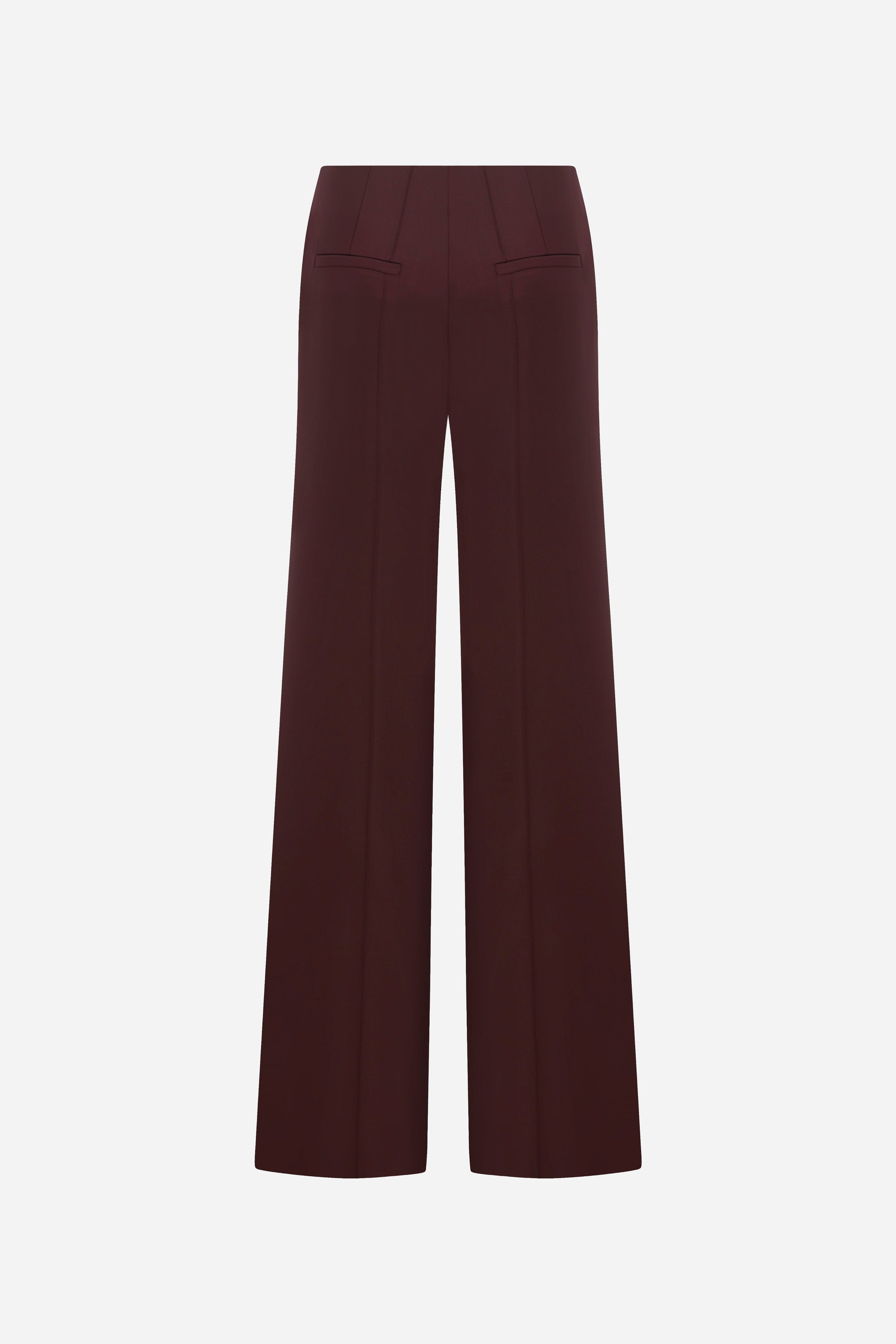 Syvie - Regular Fit Wool Trousers in Burgundy