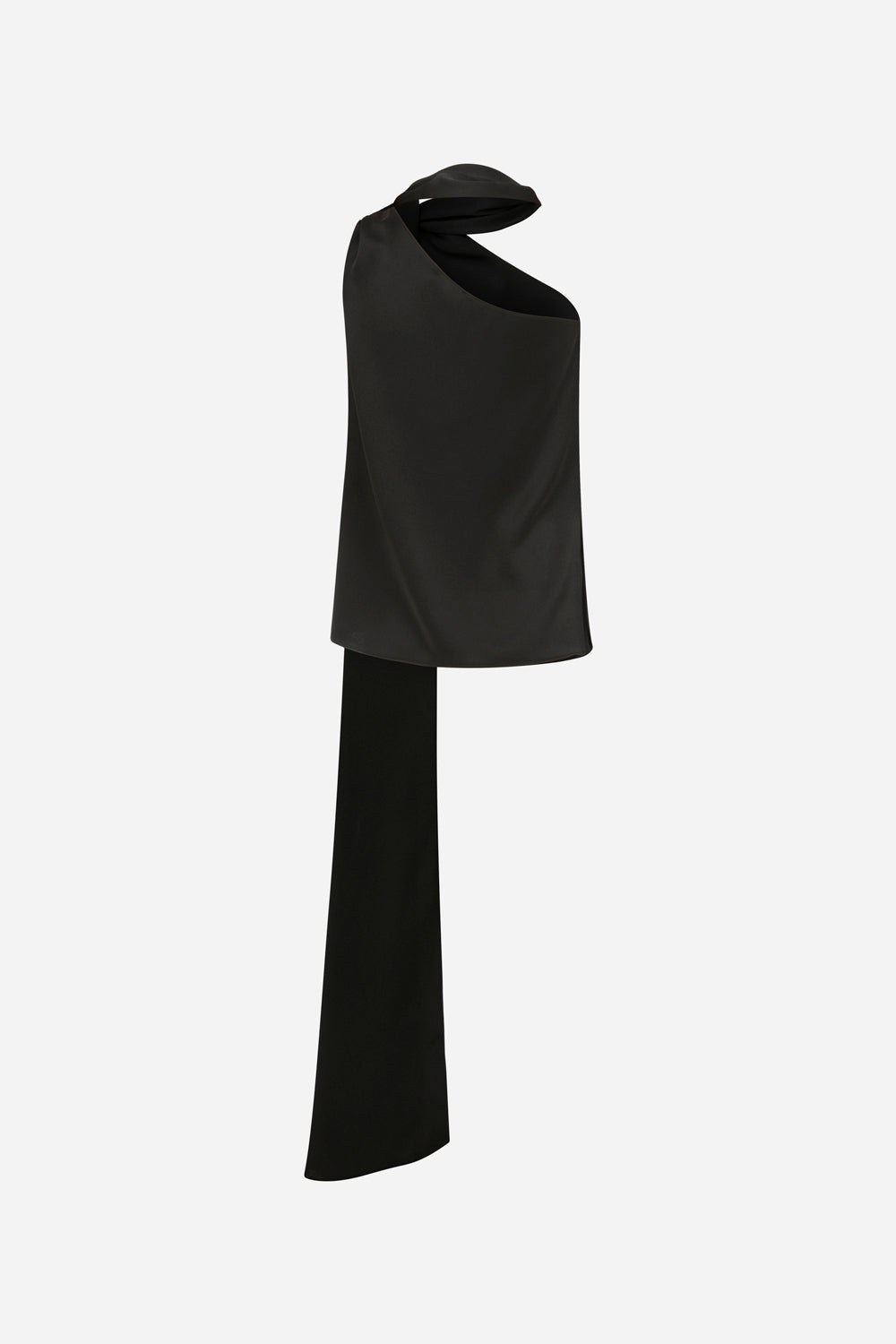 Lily - One Shoulder Satin Top With Scarf