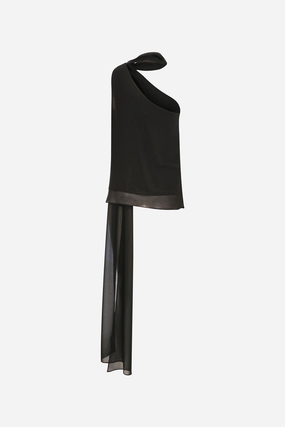Ena - One Shoulder Chiffon Top With Hand Stitched Mirrors