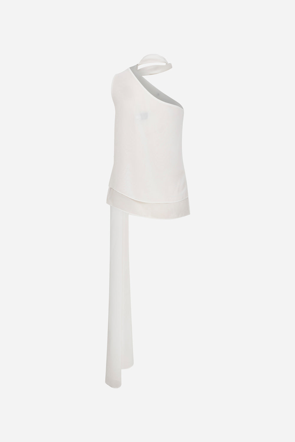 Ena - One Shoulder Chiffon Top With Hand Stitched Mirrors