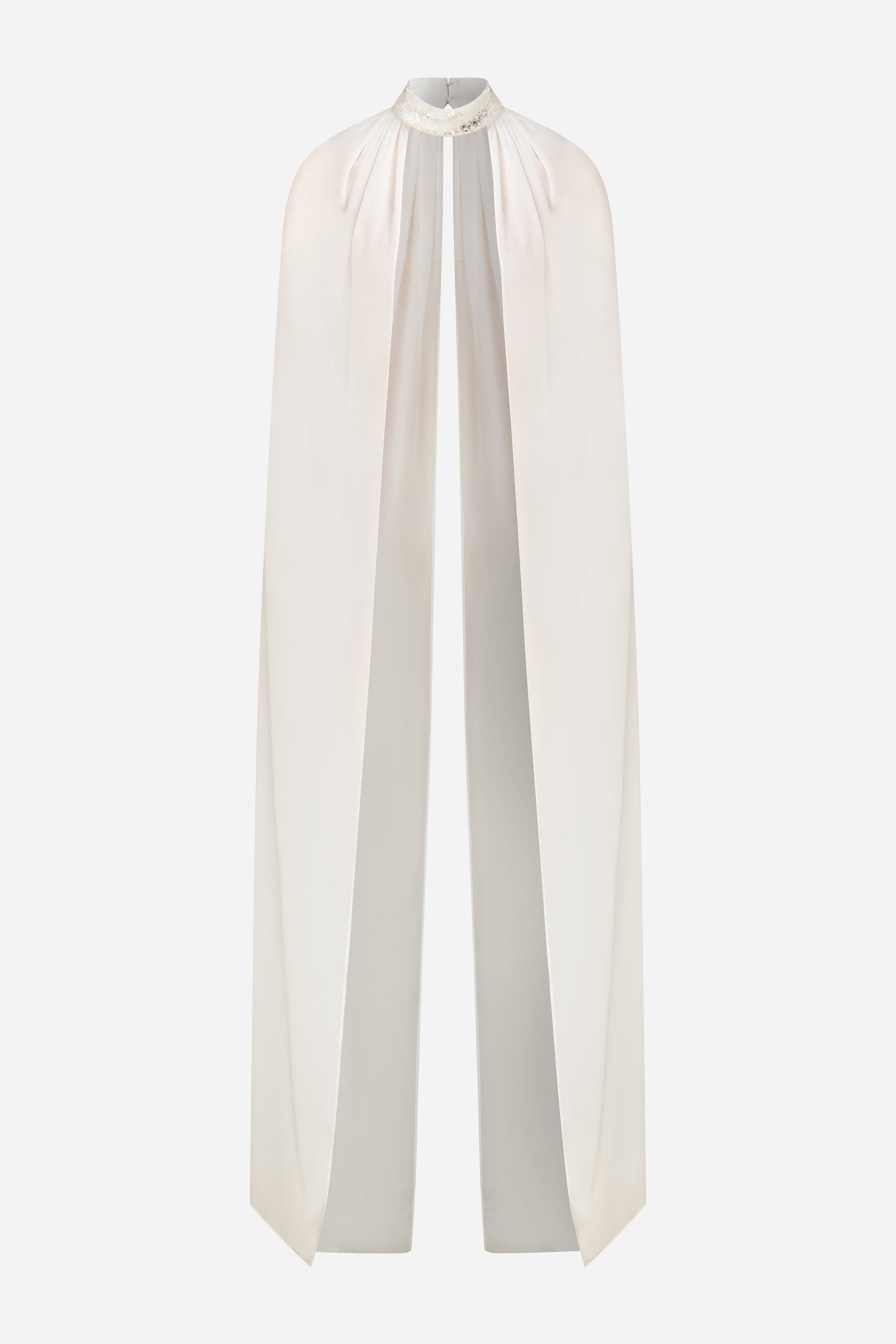 Iva - Choker Detailed Chiffon Cape
