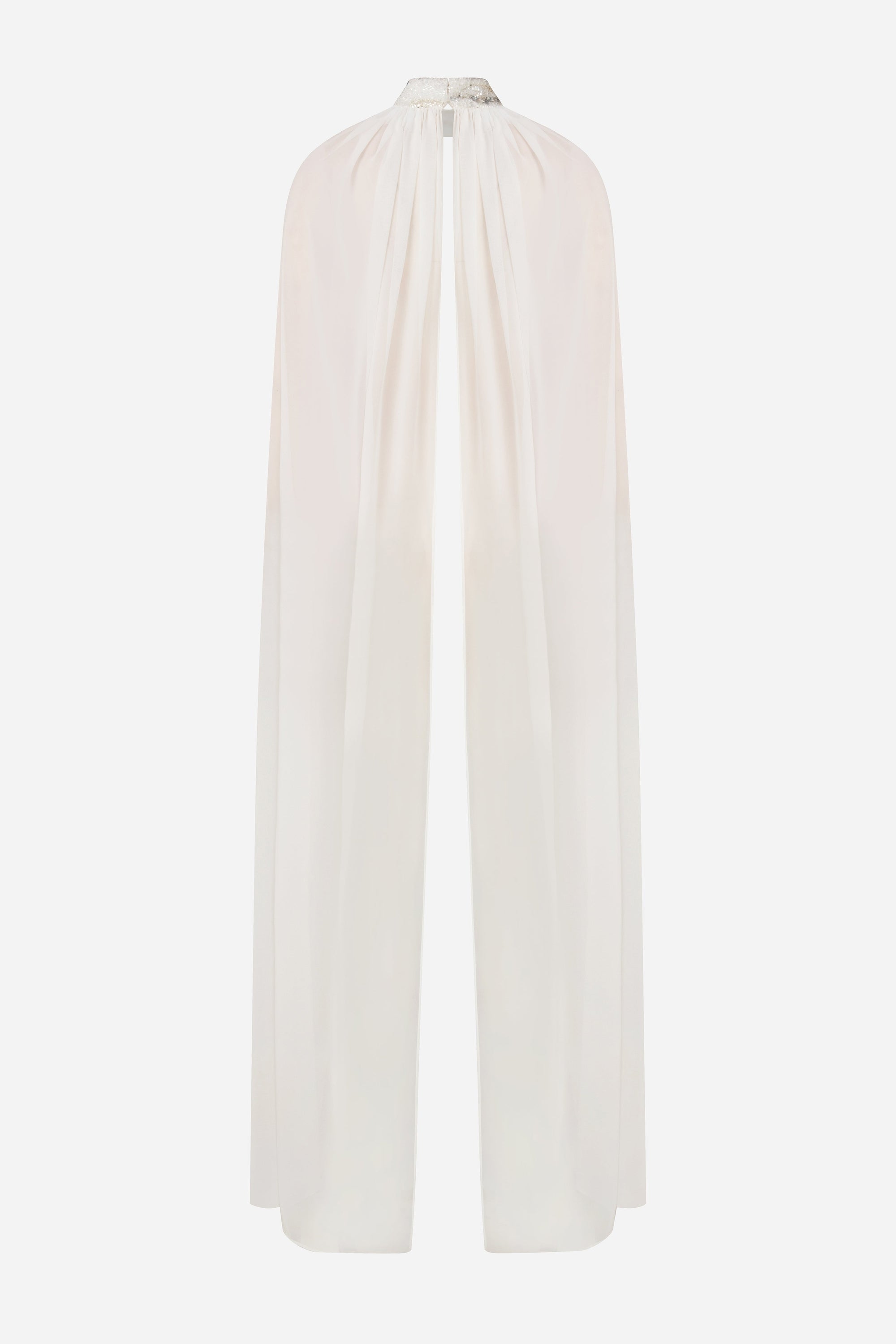 Iva - Choker Detailed Chiffon Cape
