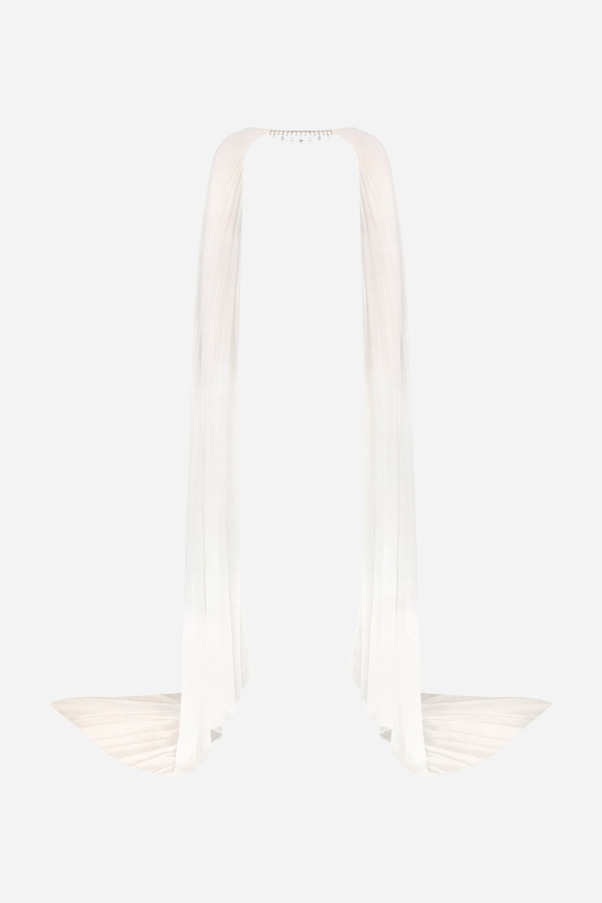 Lia - Choker Detailed Chiffon Cape