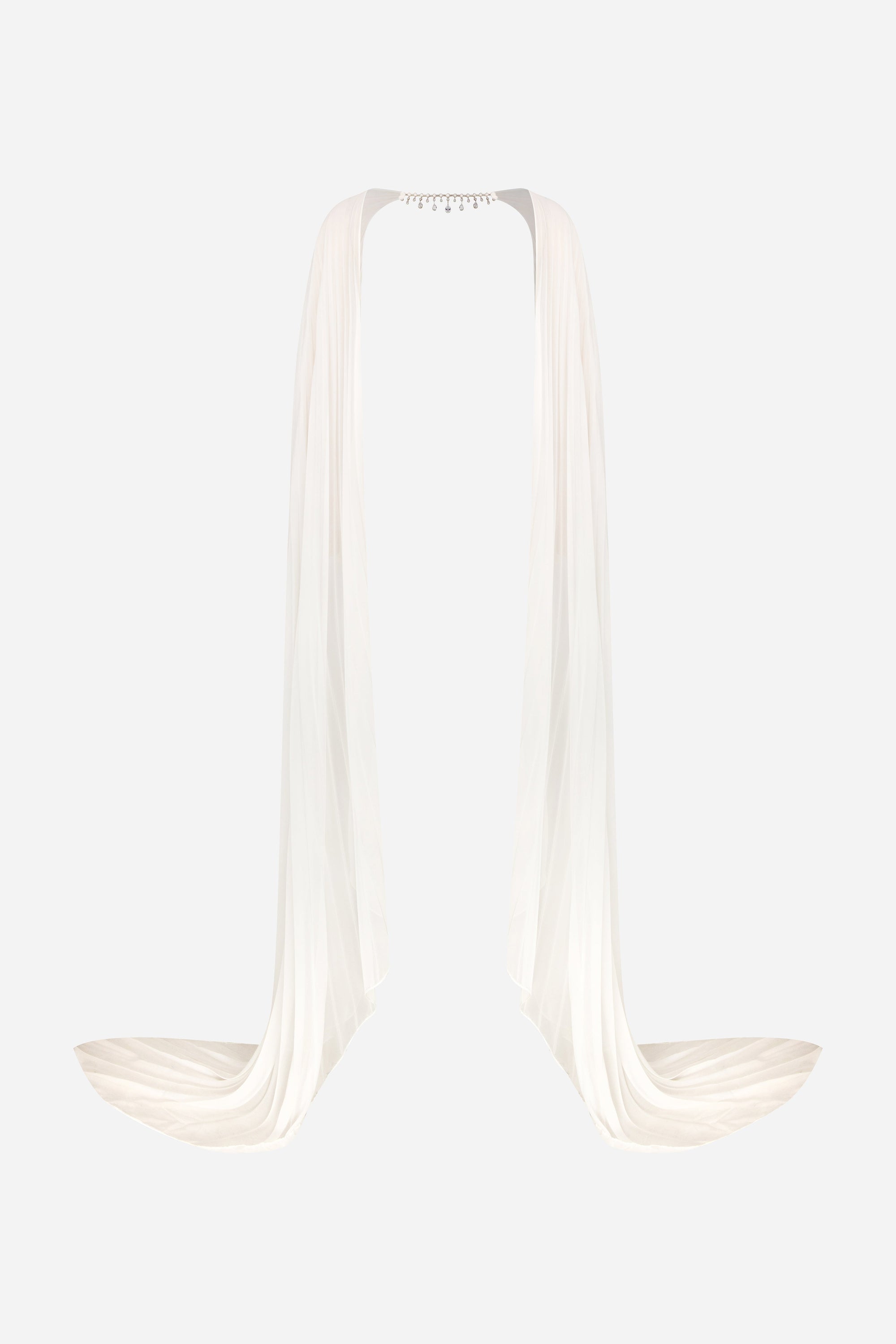 Lia - Choker Detailed Chiffon Cape