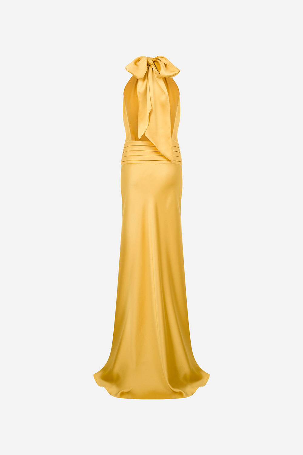 Trisha- V Neck Satin Dress With Tuxedo Belt Detail