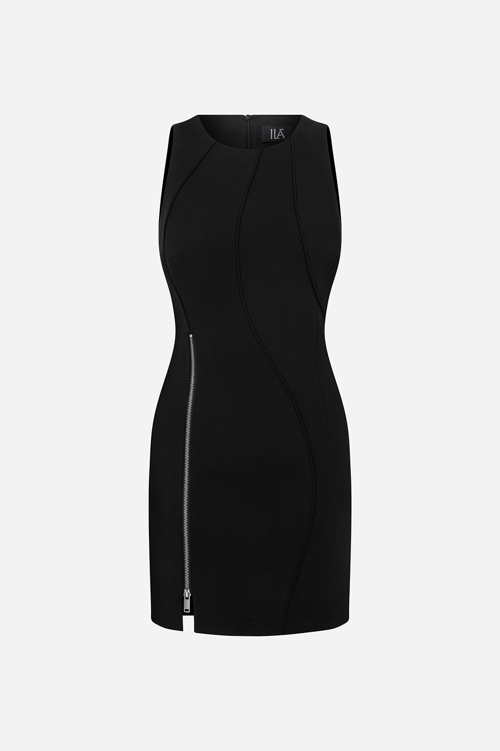 Bridget - Zipper Detailed Halter Neck Mini Dress