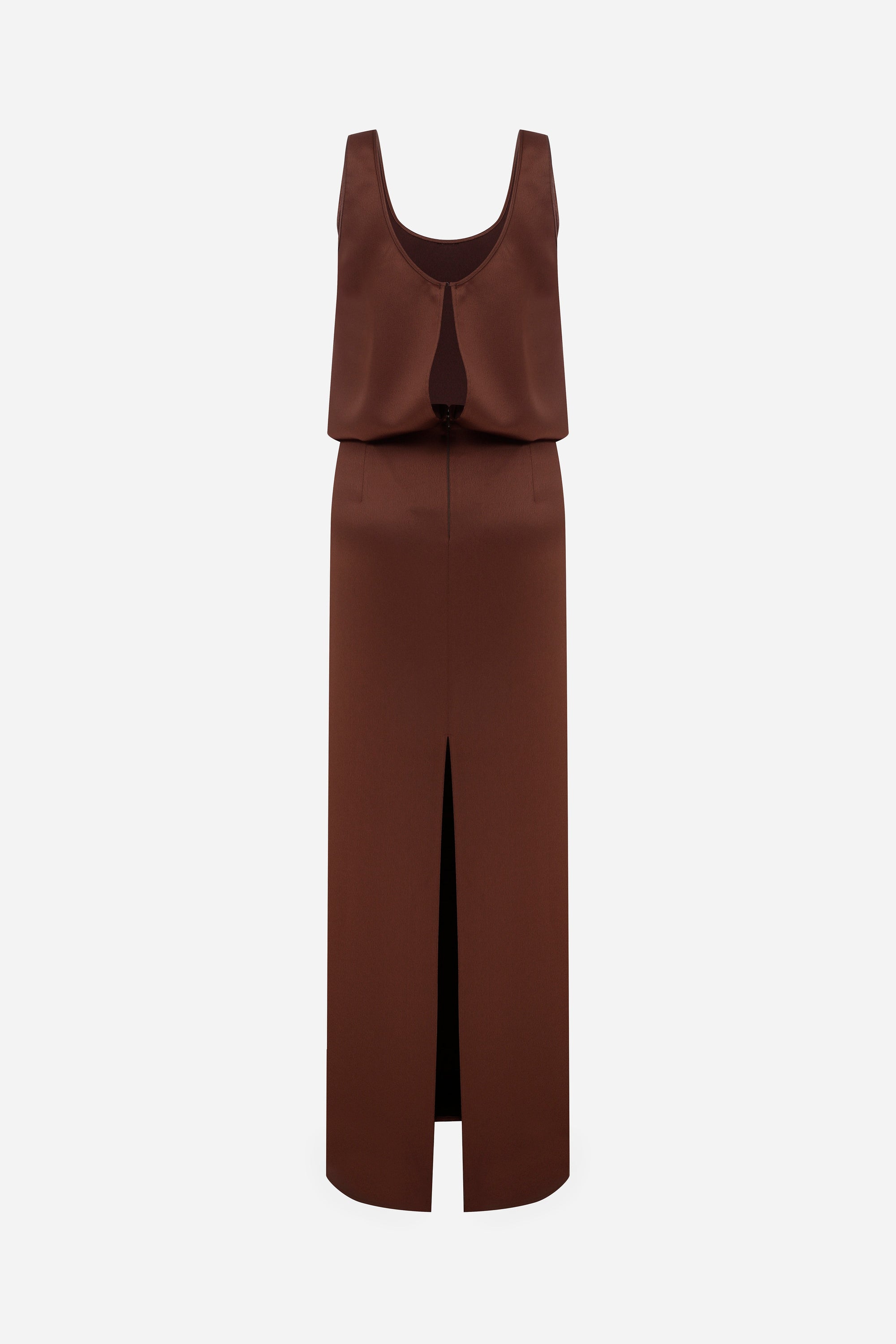 Hilda - U Neck Satin Maxi Dress